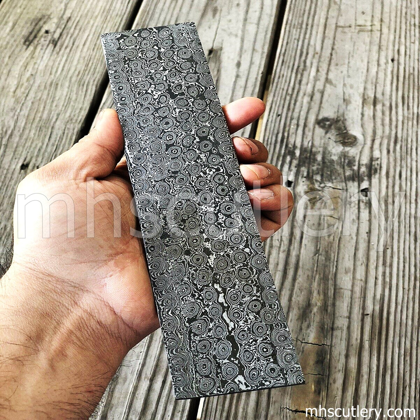 Damascus Steel Raindrop Pattern Billet For Knife Makers | mhscutlery