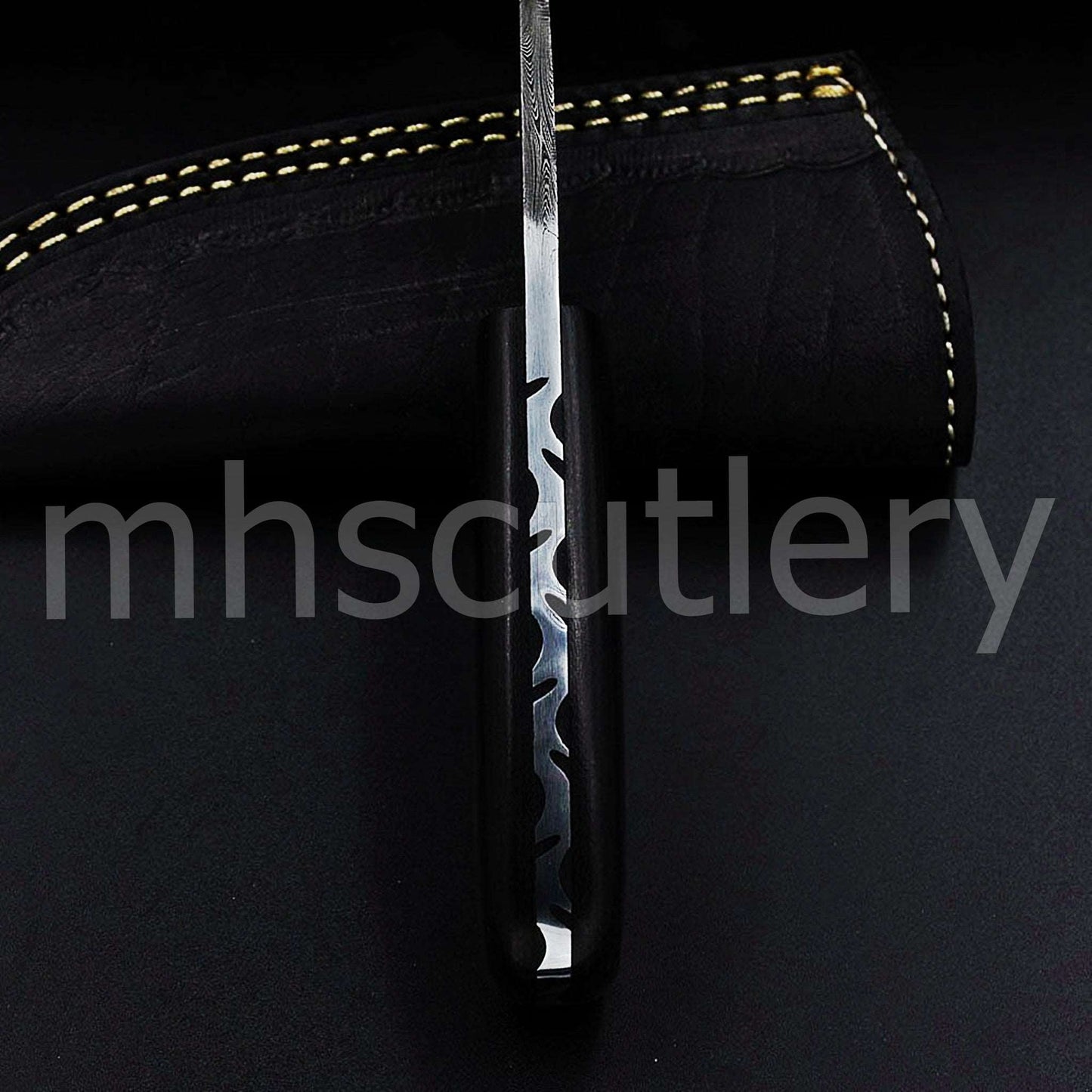 Custom Hand Forged Damascus Gut-Hook Steel Hunter Skinner Knife With Micarta Handle | mhscutlery