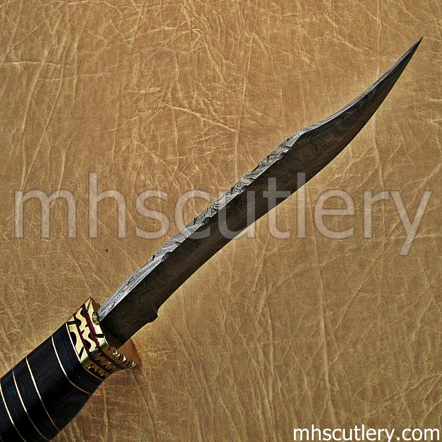 Hand Forged Damascus Steel Bushcraft Machete Knife | mhscutlery