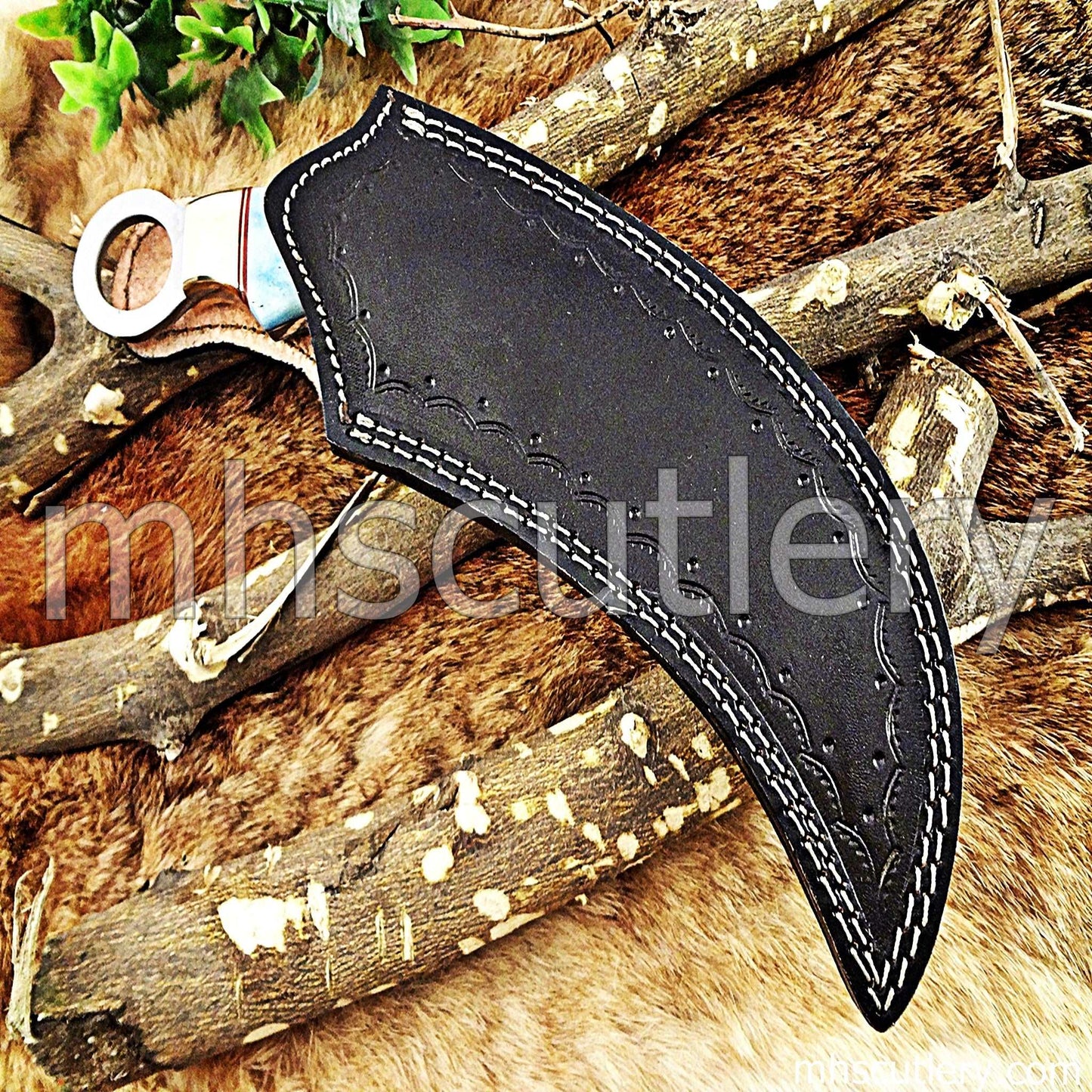 Custom Hand Forged Damascus Steel Karambit | mhscutlery