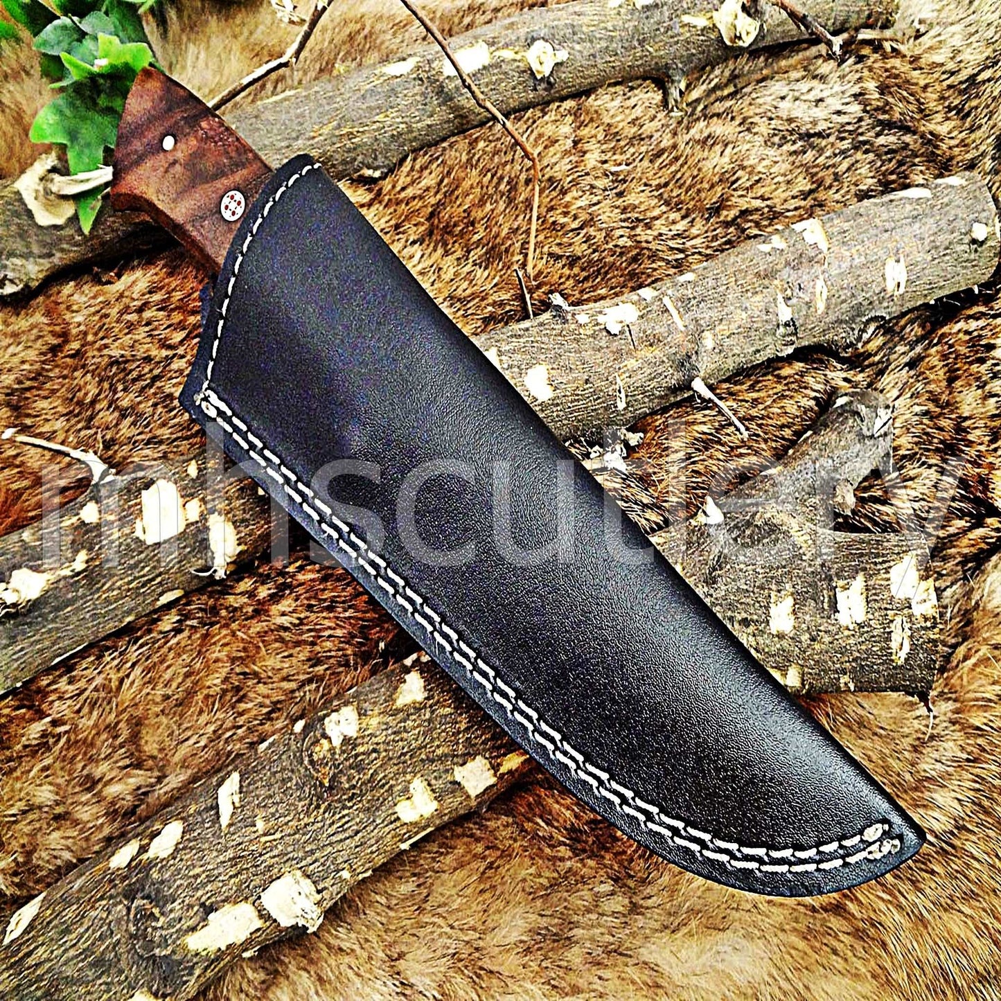 Custom Hand Forged Damascus Steel Hunter Skinner Knife | mhscutlery