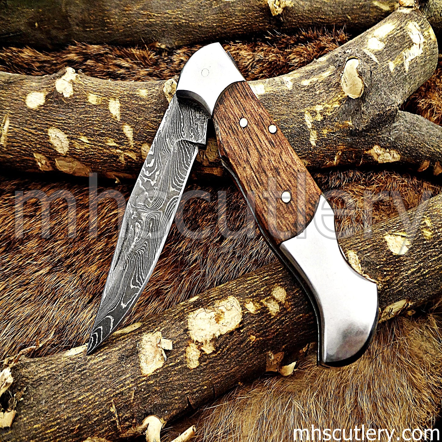 Handmade Damascus Steel Classic Folding Knife | mhscutlery
