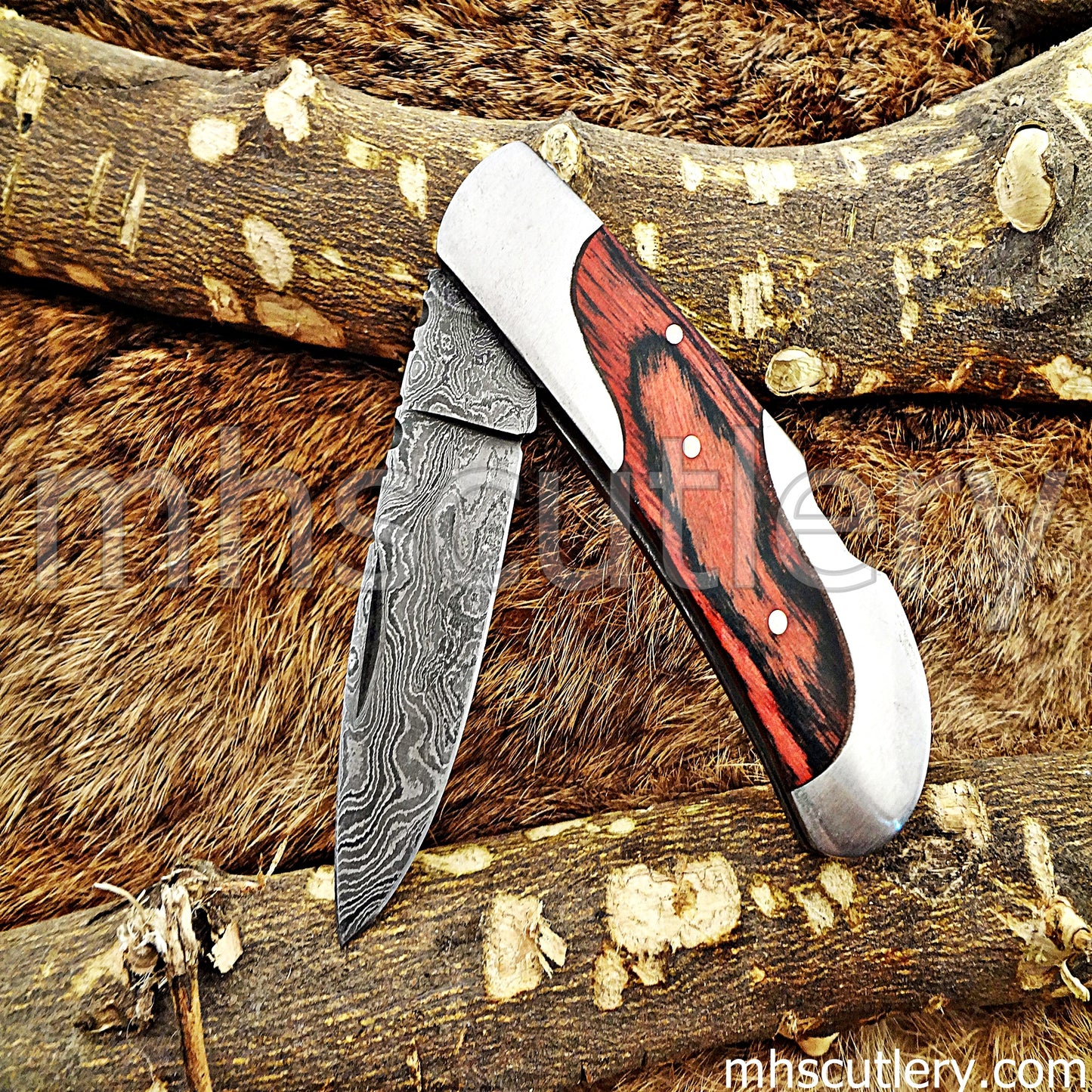 Hand Forged Damascus Steel Mini Pocket EDC | mhscutlery
