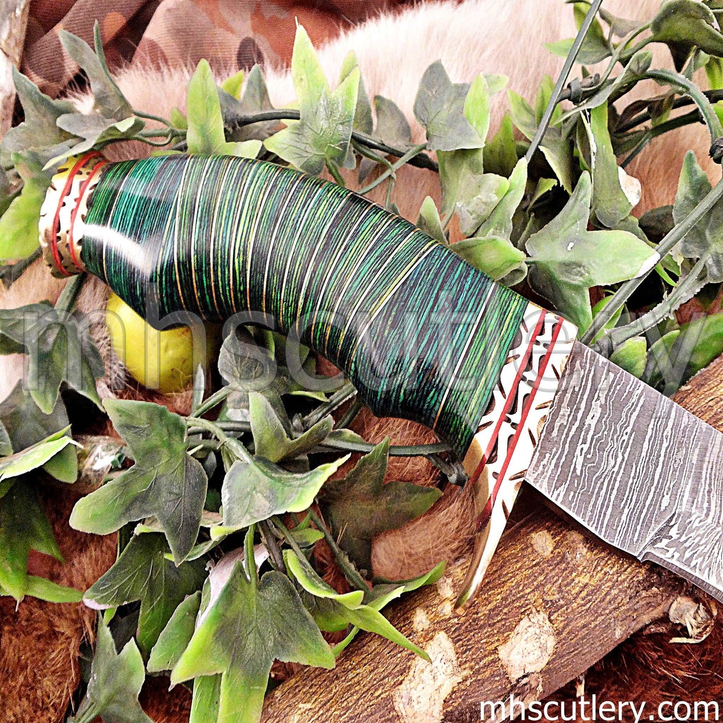 Custom Hand Forged Damascus Steel Bushcraft Kukri Knife | mhscutlery