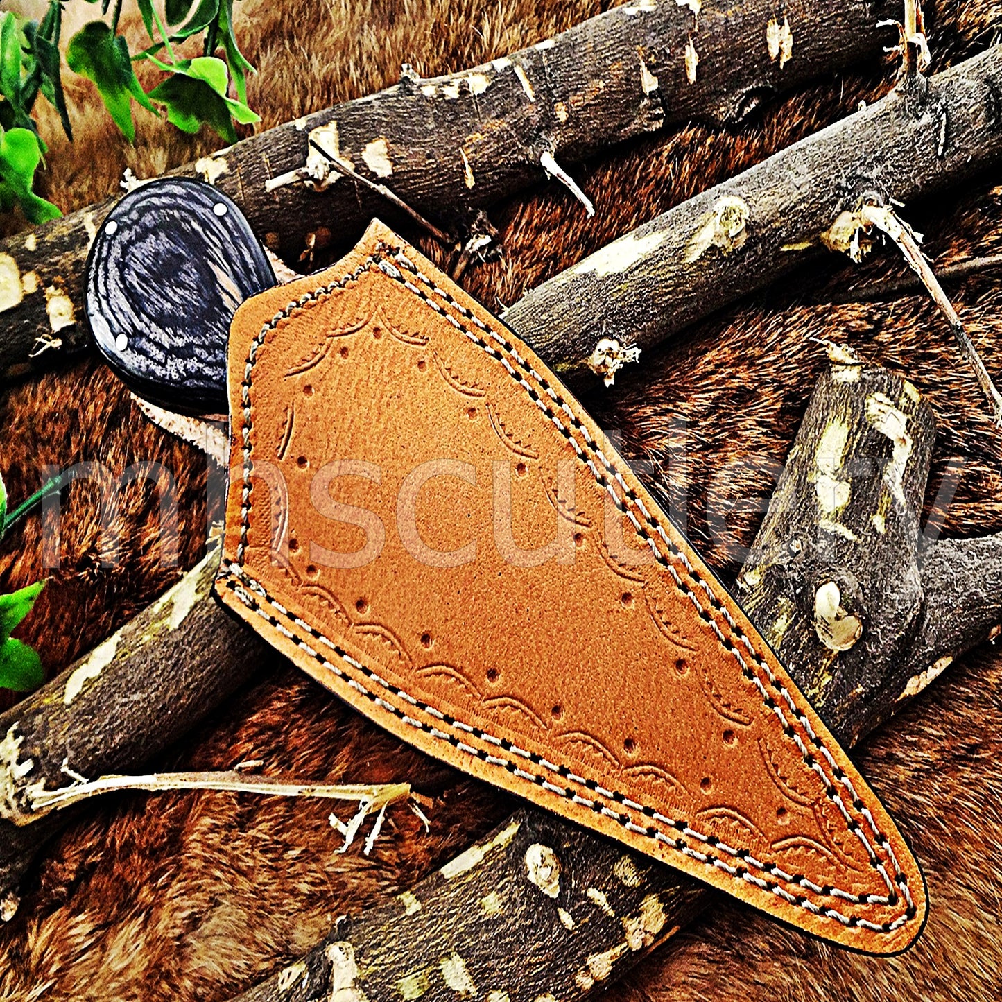 Handmade Damascus Steel Tactical Push Dagger With Pakka Wood Handle | mhscutlery