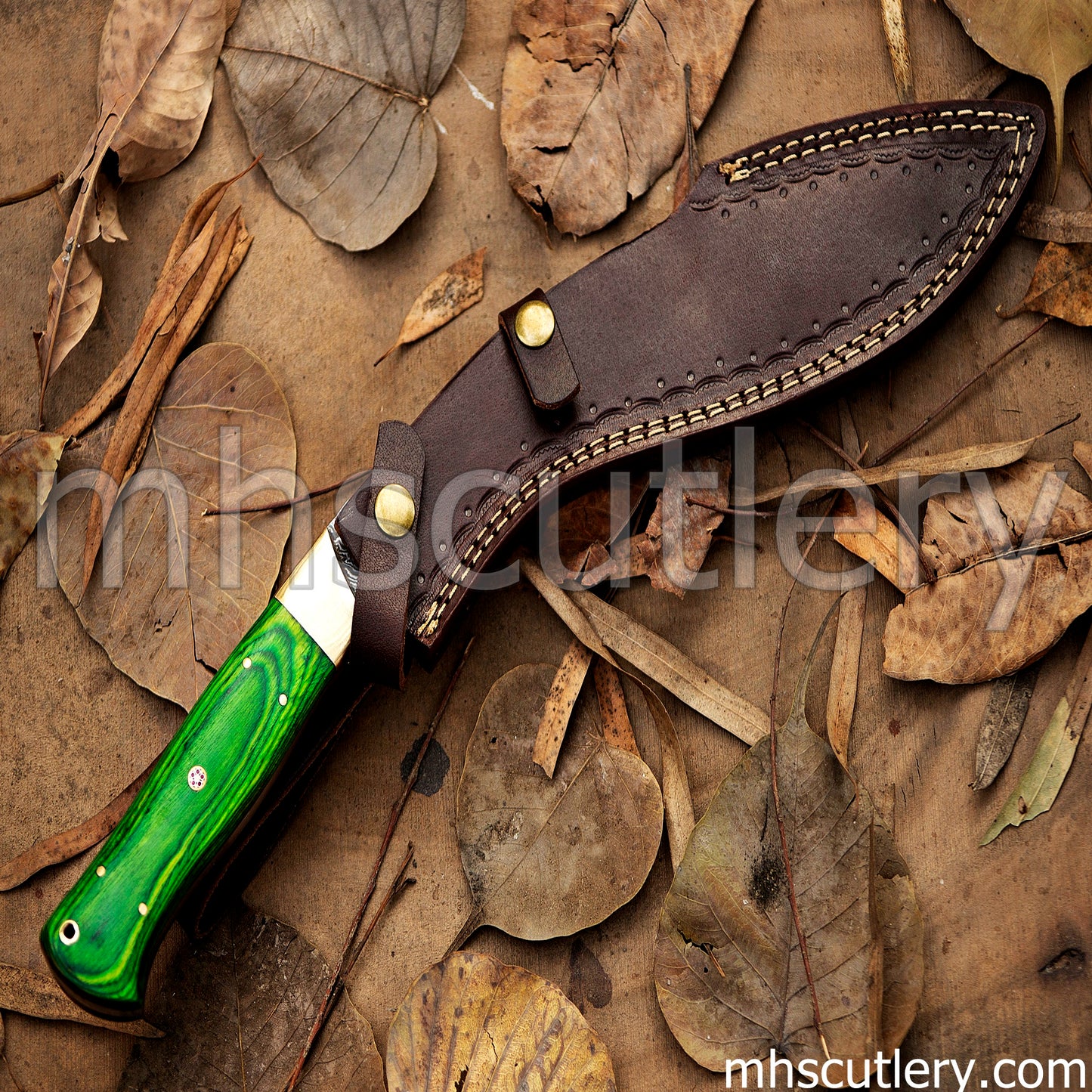 Hand Forged Damascus Steel Tactical Survival Kukri Knife | mhscutlery