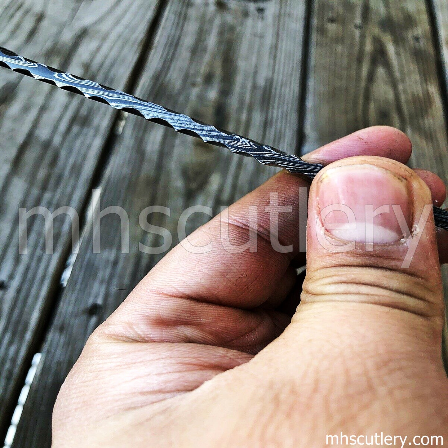 Custom Handmade Damascus Steel Hammered Blank Blade Skinner For Knife Makers | mhscutlery