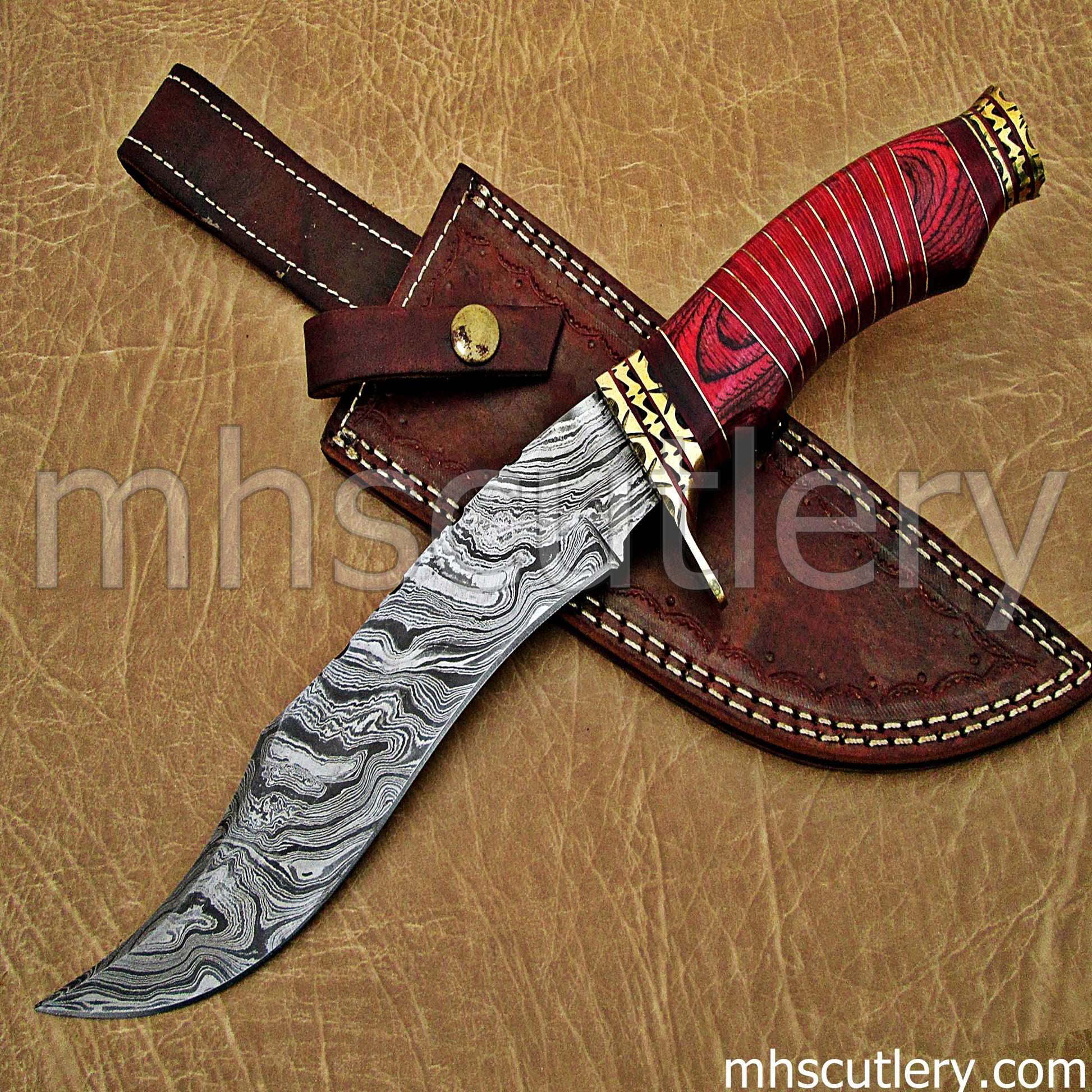 Handmade Damascus Steel Kukri Hunting Knife | mhscutlery