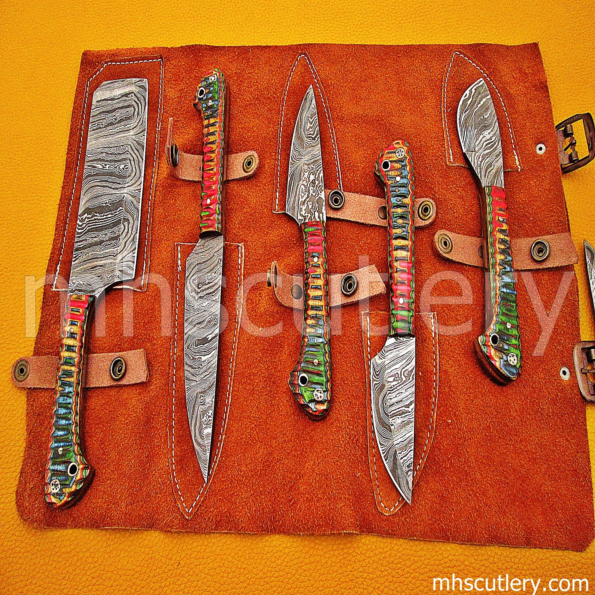 Damascus Steel Kitchen's Chef Set / 5 Pcs | mhscutlery