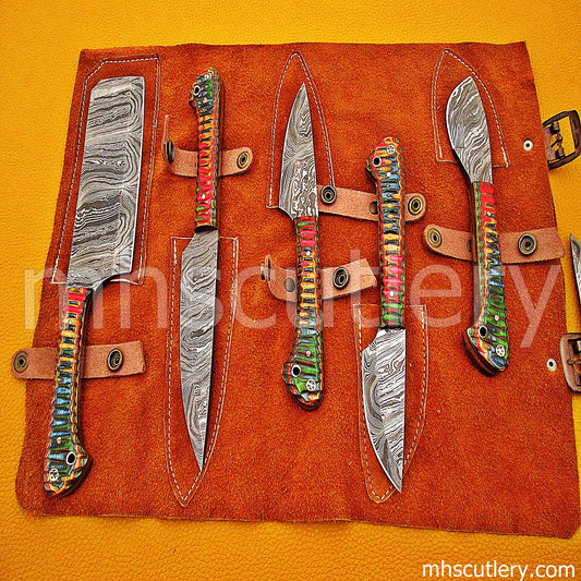 Damascus Steel Kitchen's Chef Set / 5 Pcs | mhscutlery