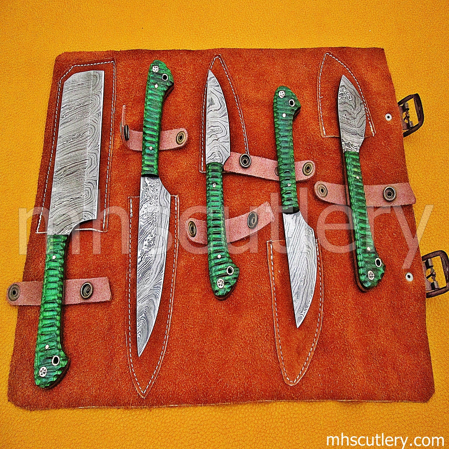 Damascus Steel Chef's Kitchen Set / 5 Pcs | mhscutlery