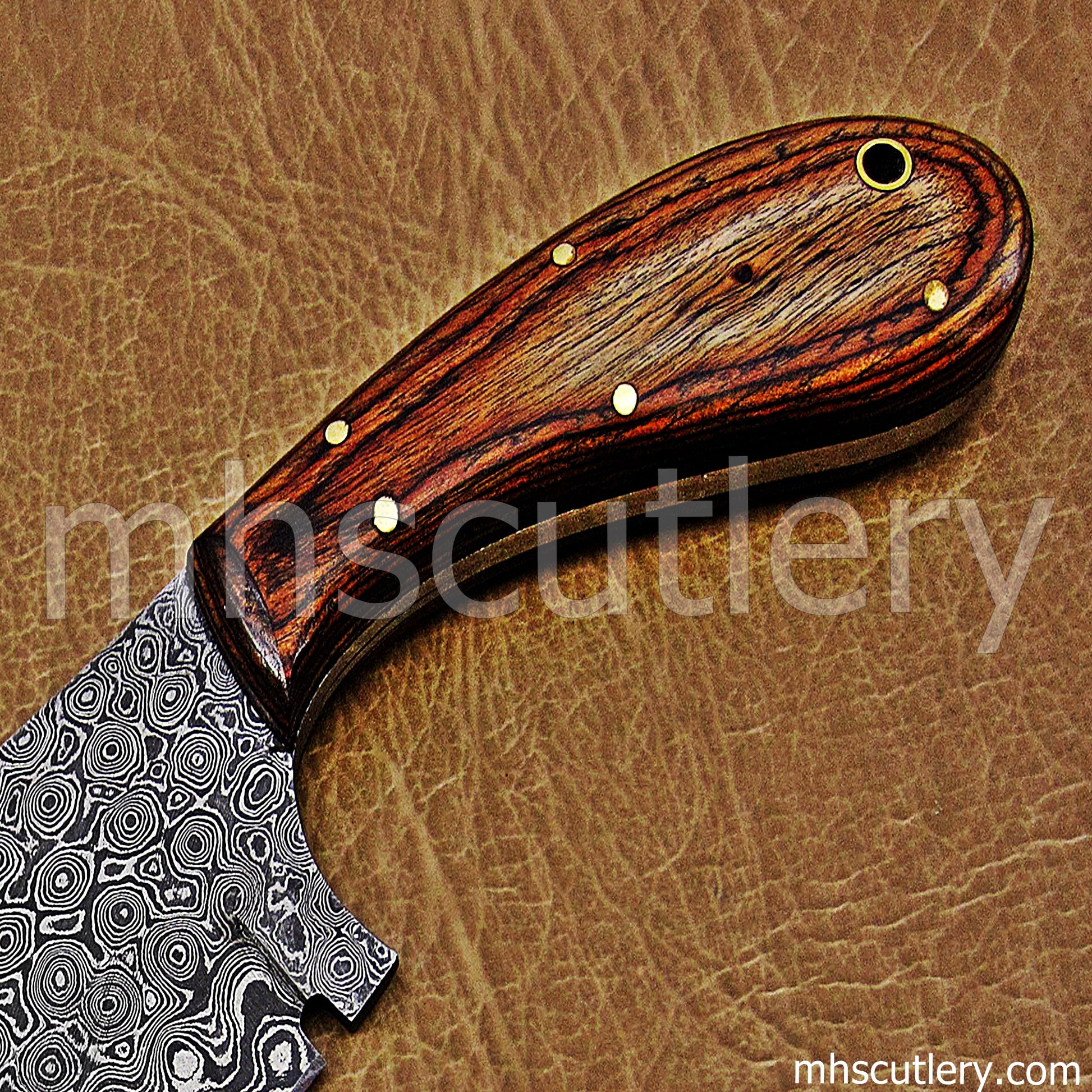 Raindrop Damascus Steel Heavy Kitchen Cleaver | mhscutlery