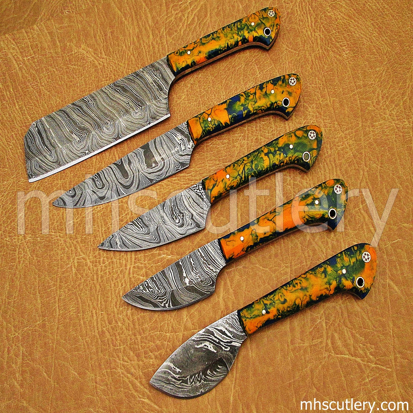Damascus Steel Chef's Kitchen Set | mhscutlery