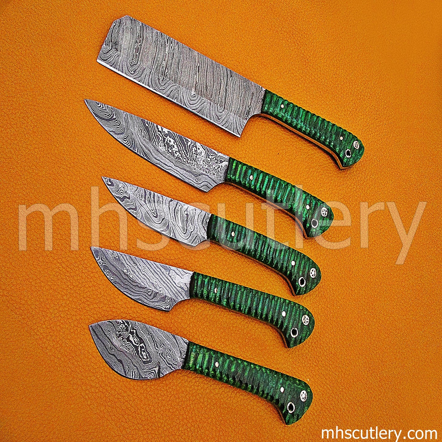 Damascus Steel Chef's Kitchen Set / 5 Pcs | mhscutlery