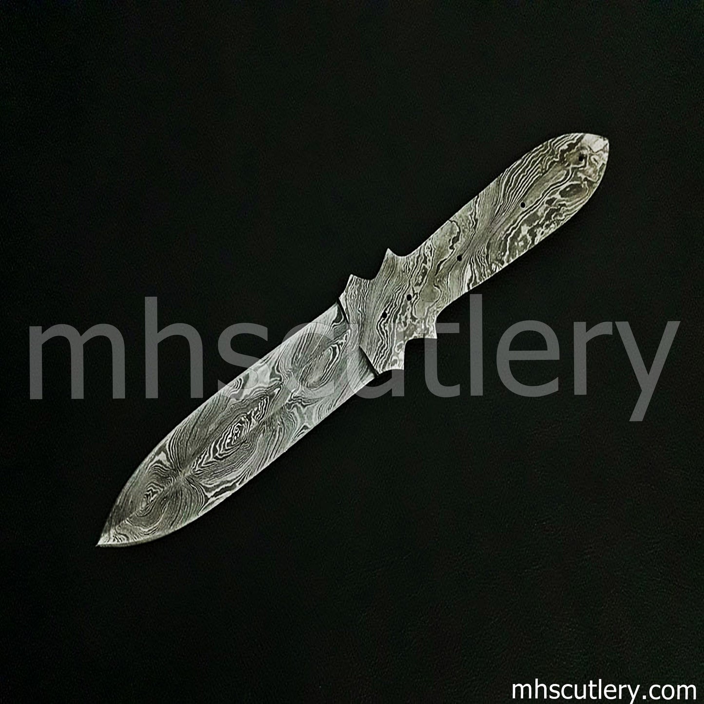 Custom Hand Forged Damascus Steel Throwing Knife Blank Blade | mhscutlery