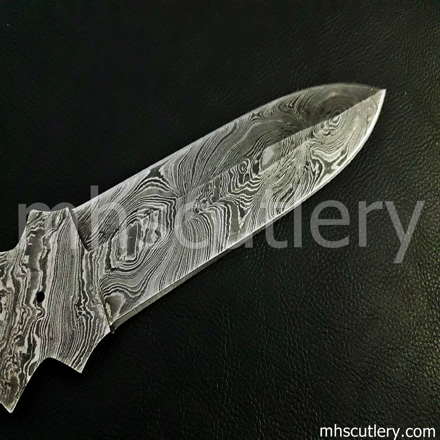 Custom Hand Forged Damascus Steel Throwing Knife Blank Blade | mhscutlery