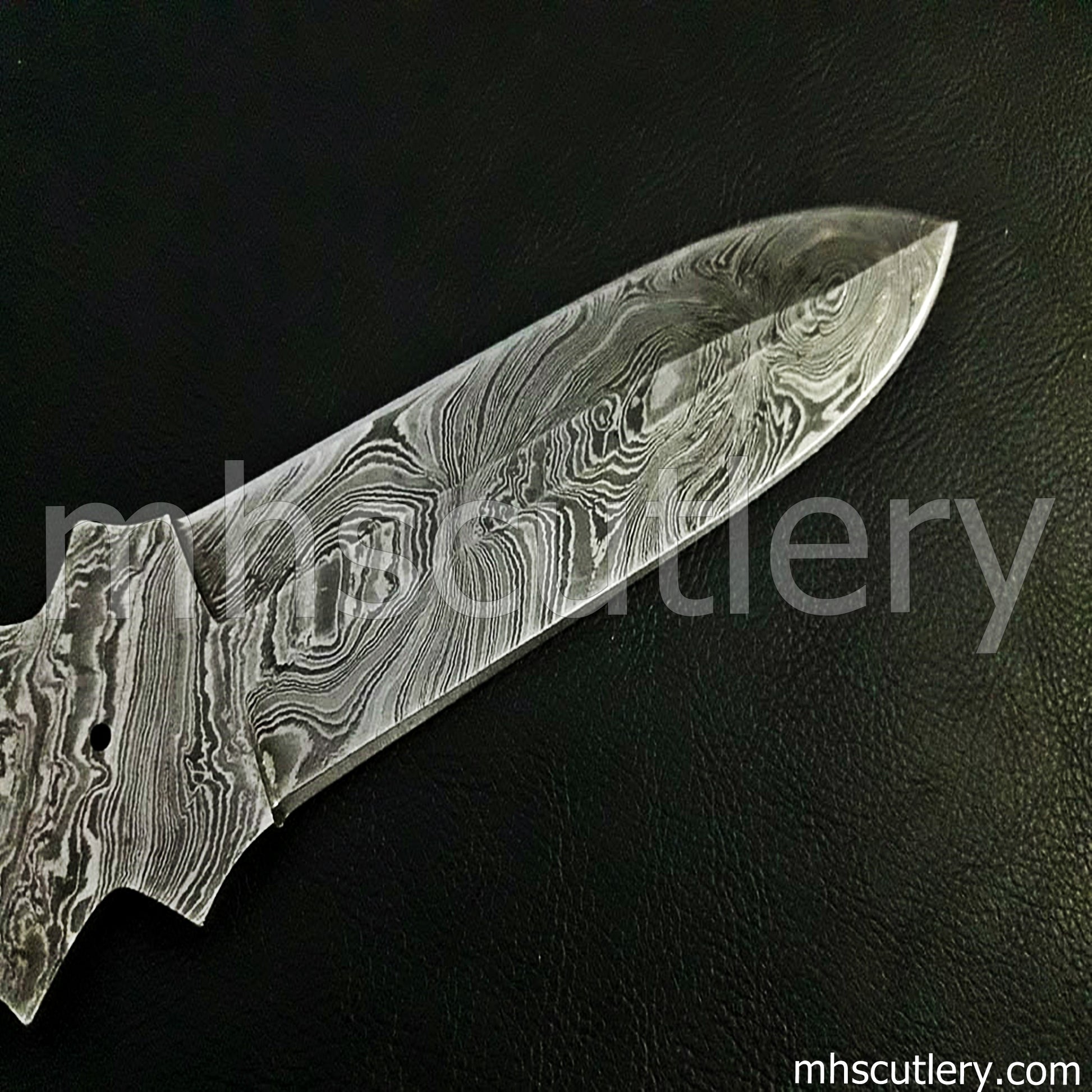Custom Hand Forged Damascus Steel Throwing Knife Blank Blade | mhscutlery