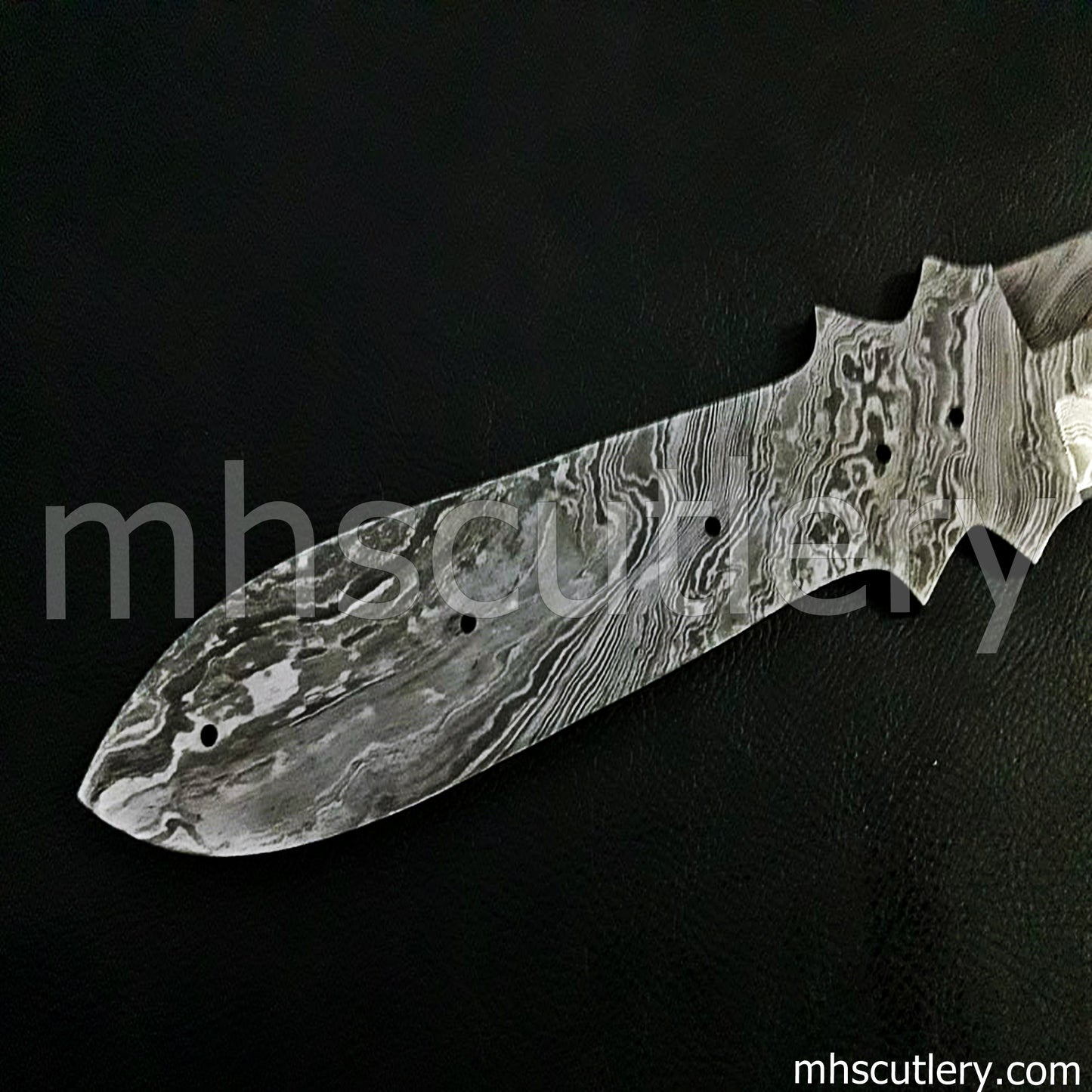 Custom Hand Forged Damascus Steel Throwing Knife Blank Blade | mhscutlery