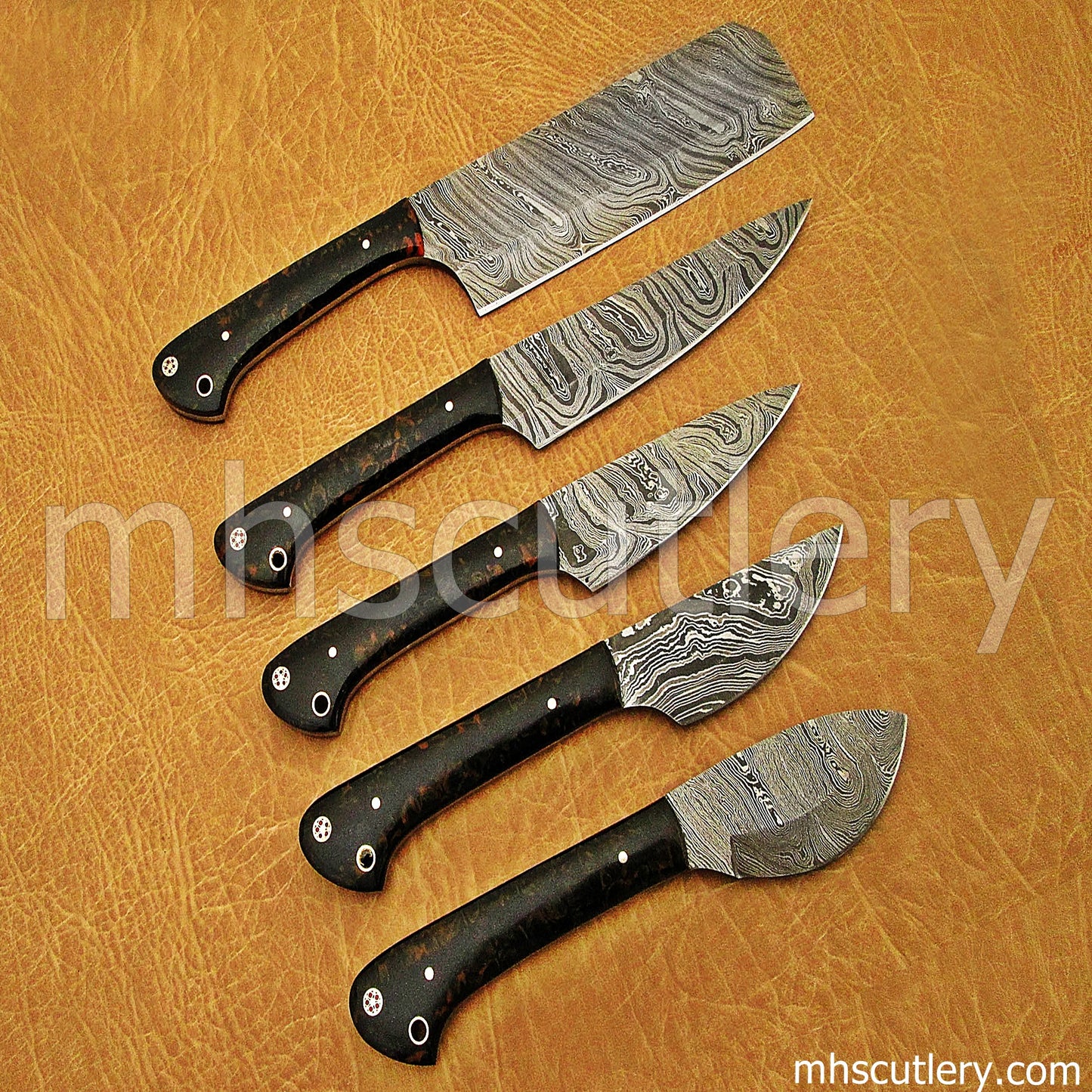 Damascus Steel Chef Knife Set | mhscutlery