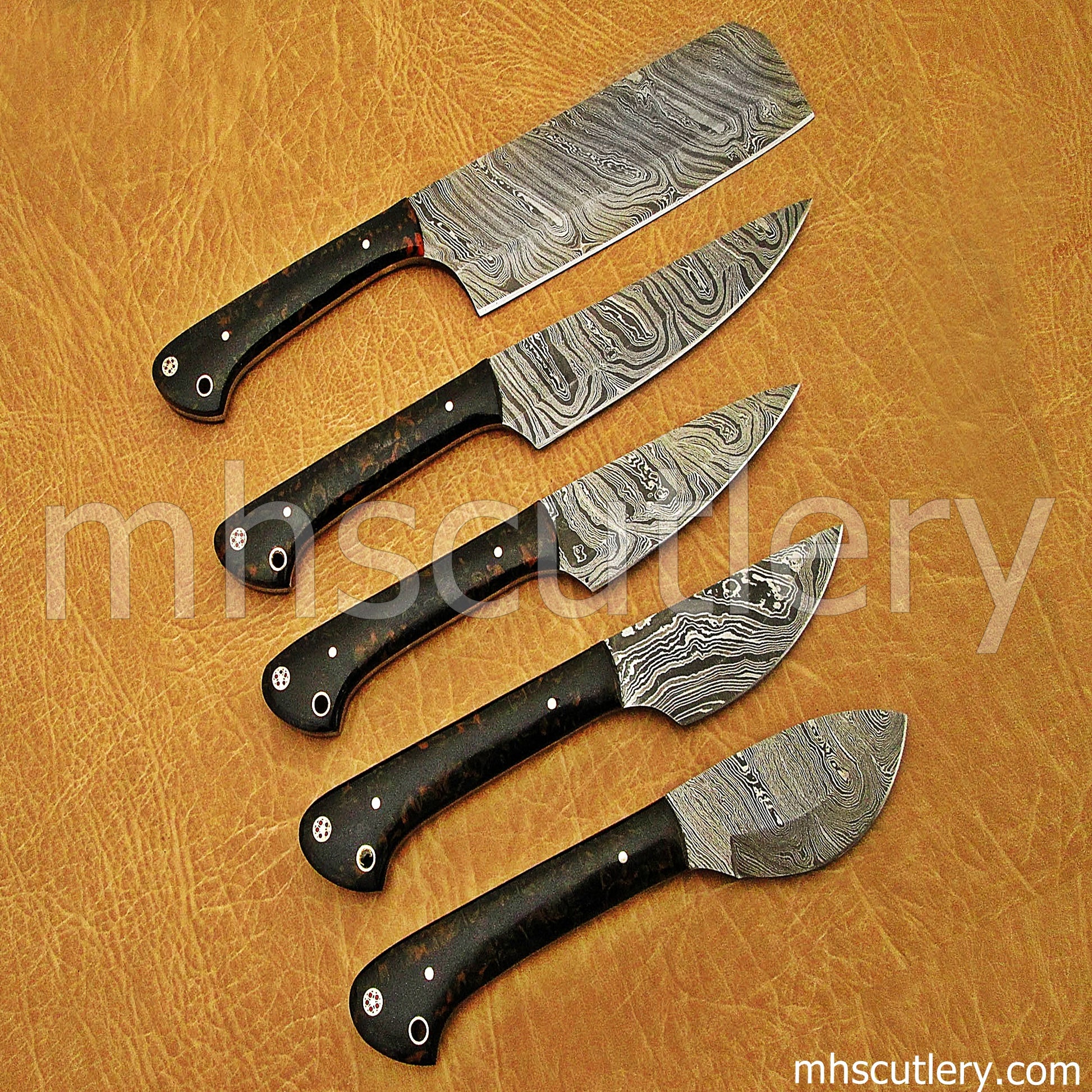 Damascus Steel Chef Knife Set | mhscutlery