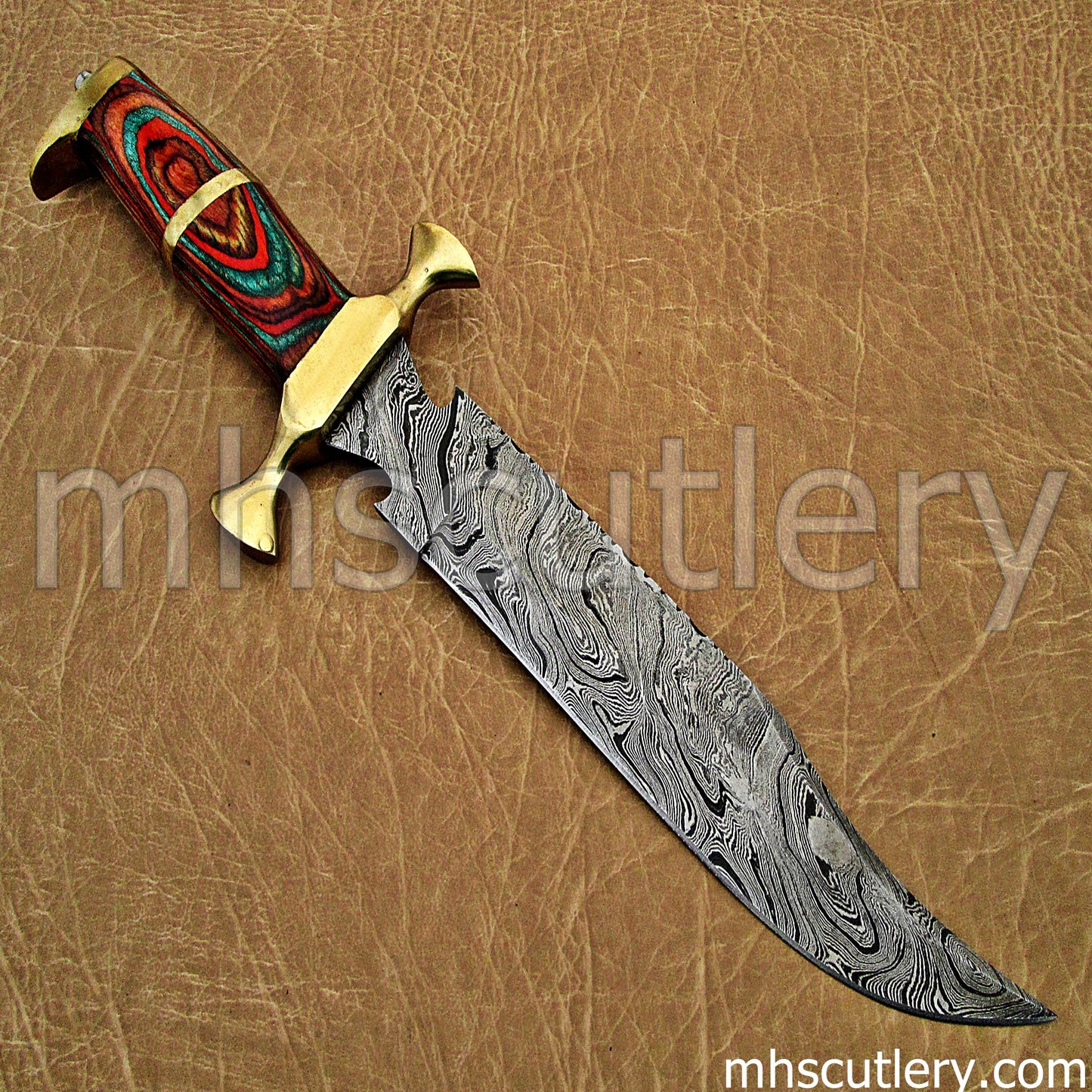 Custom Hand Forged Damascus Steel Vampire Hunter Knife | mhscutlery