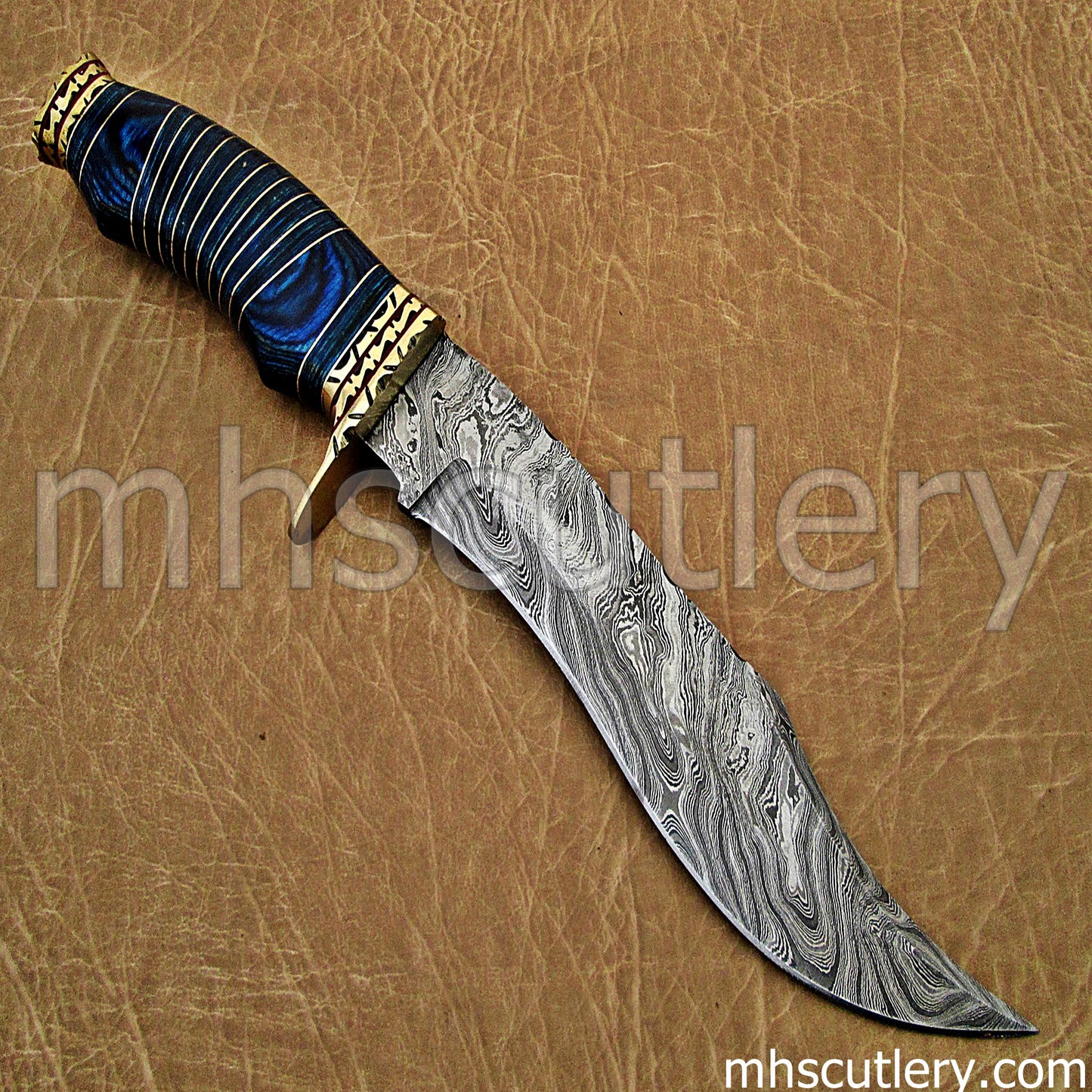 Hand Forged Damascus Steel Bushcraft Machete Knife | mhscutlery