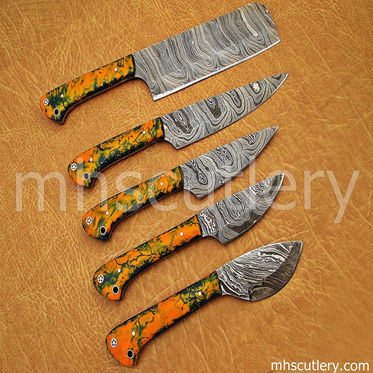 Damascus Steel Chef's Kitchen Set | mhscutlery