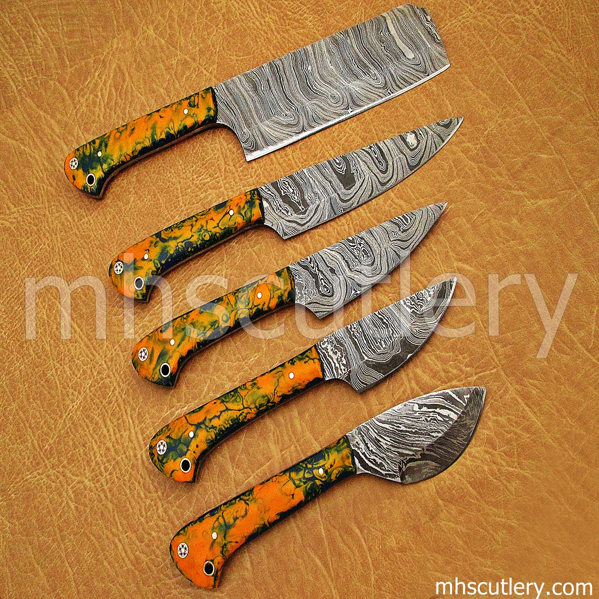 Damascus Steel Chef's Kitchen Set | mhscutlery