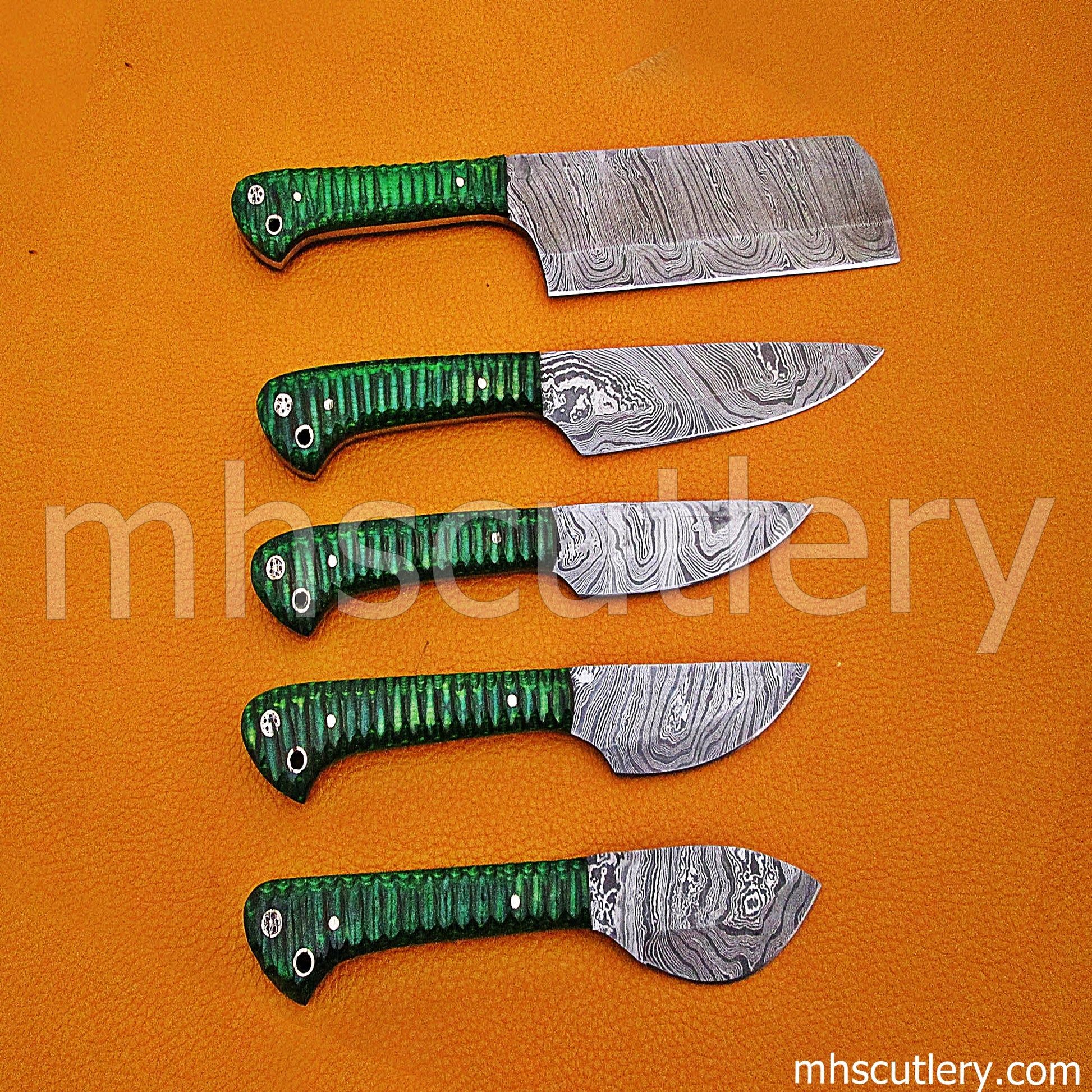 Damascus Steel Chef's Kitchen Set / 5 Pcs | mhscutlery