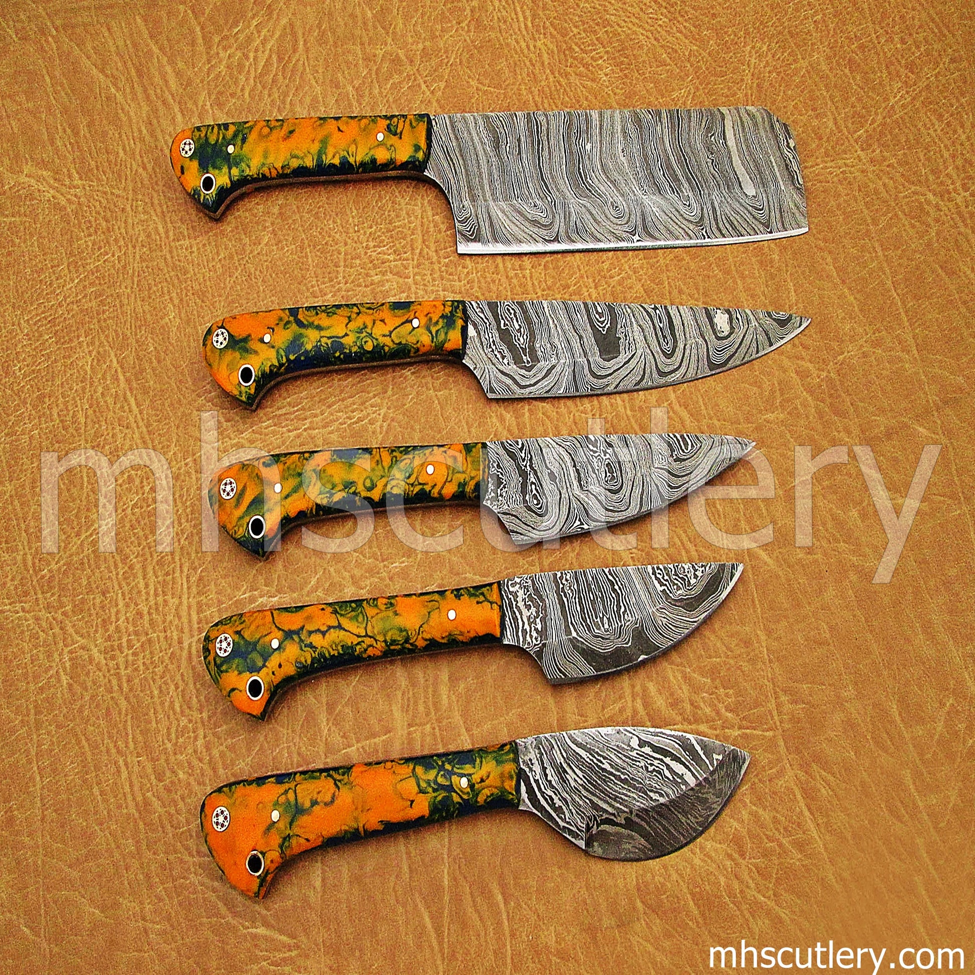 Damascus Steel Chef's Kitchen Set | mhscutlery