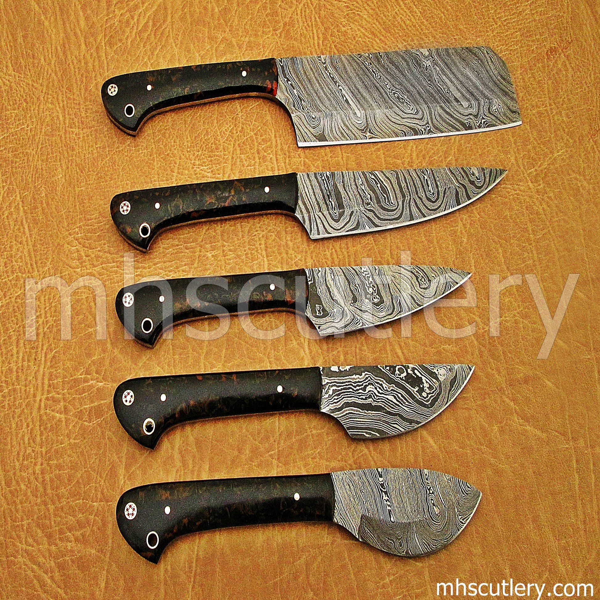 Damascus Steel Chef Knife Set | mhscutlery
