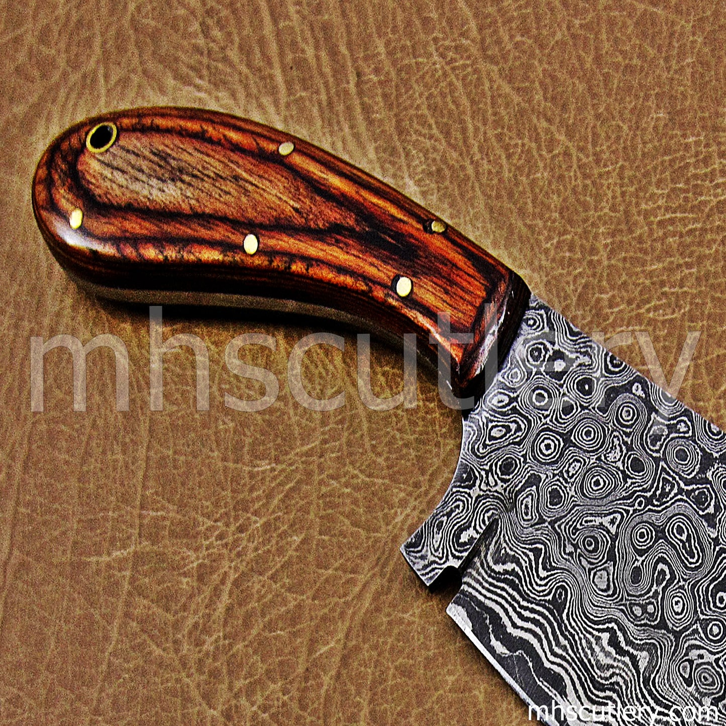 Raindrop Damascus Steel Heavy Kitchen Cleaver | mhscutlery