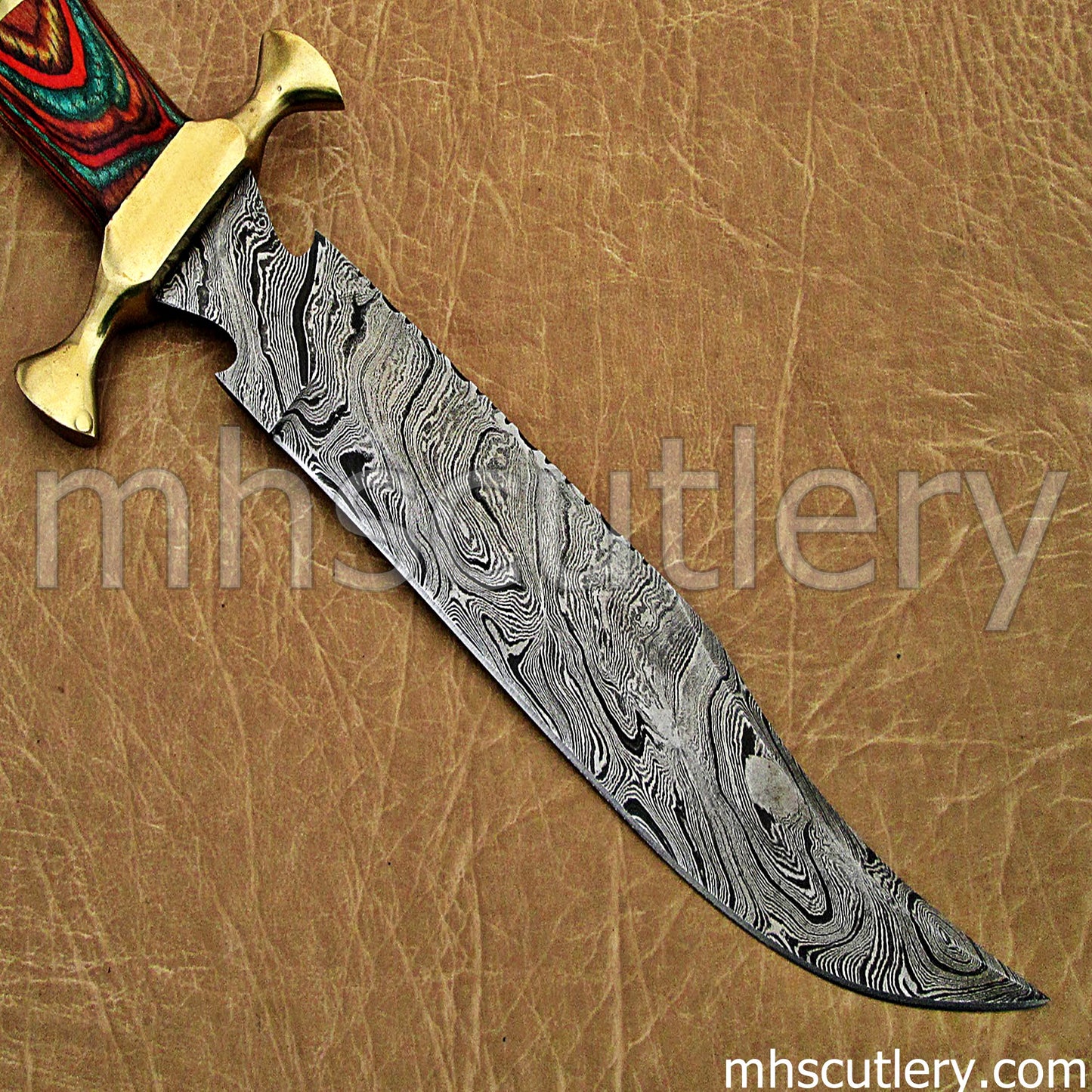 Custom Hand Forged Damascus Steel Vampire Hunter Knife | mhscutlery