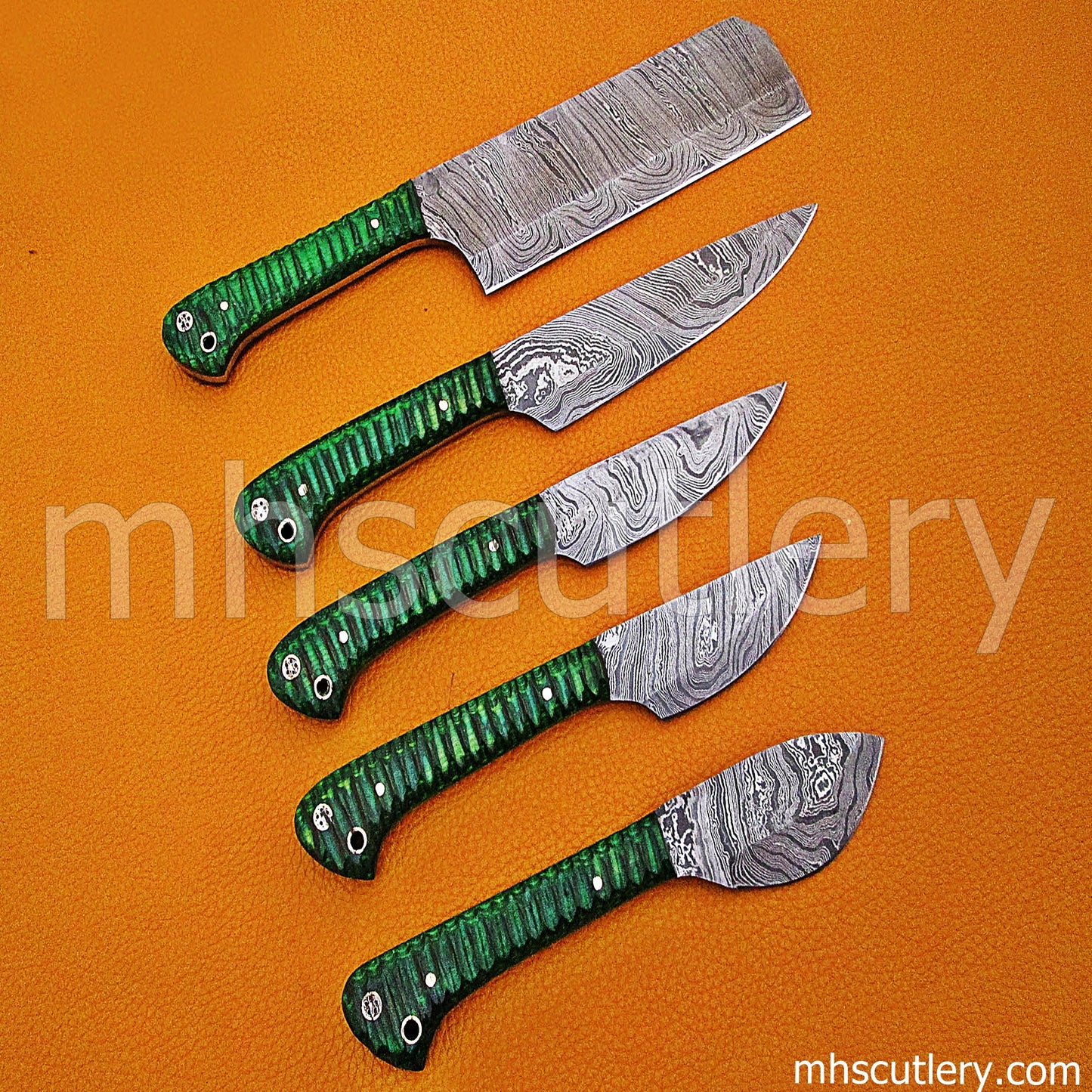 Damascus Steel Chef's Kitchen Set / 5 Pcs | mhscutlery