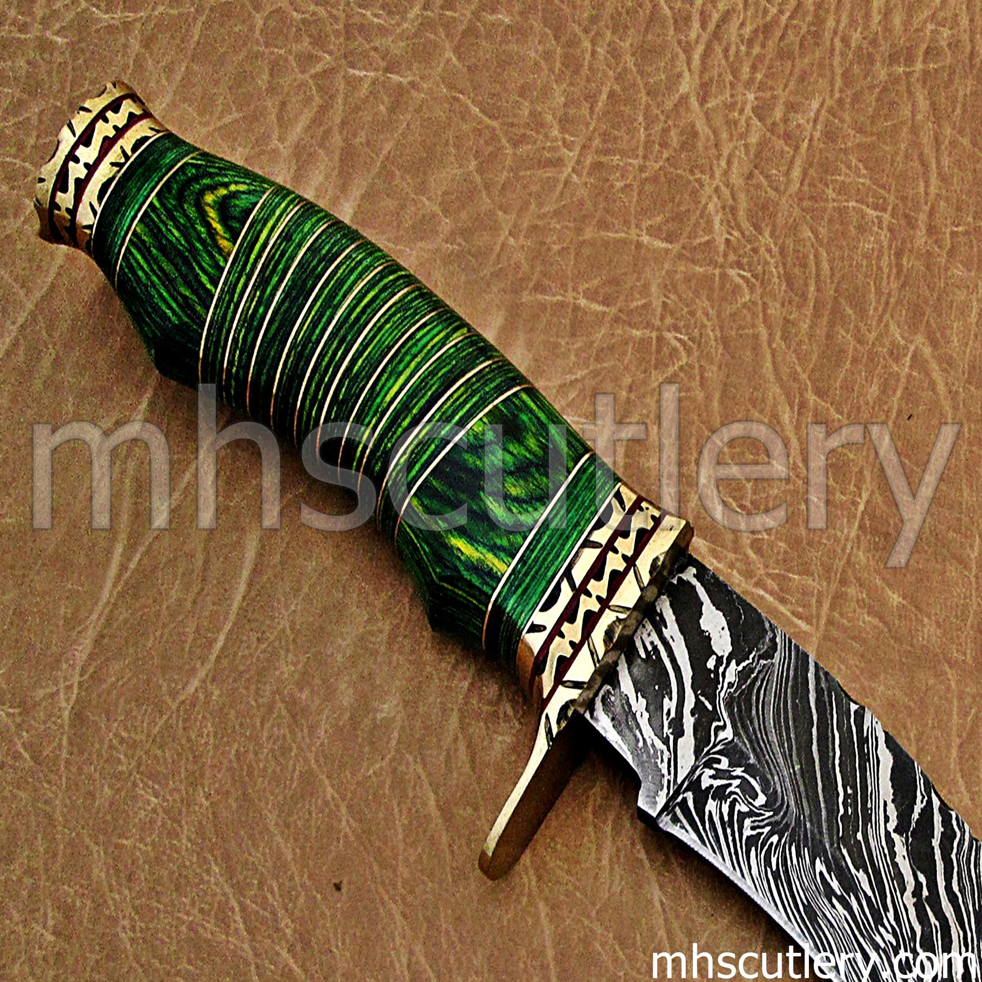 Custom Handmade Damascus Steel Tactical Hunting Knife | mhscutlery