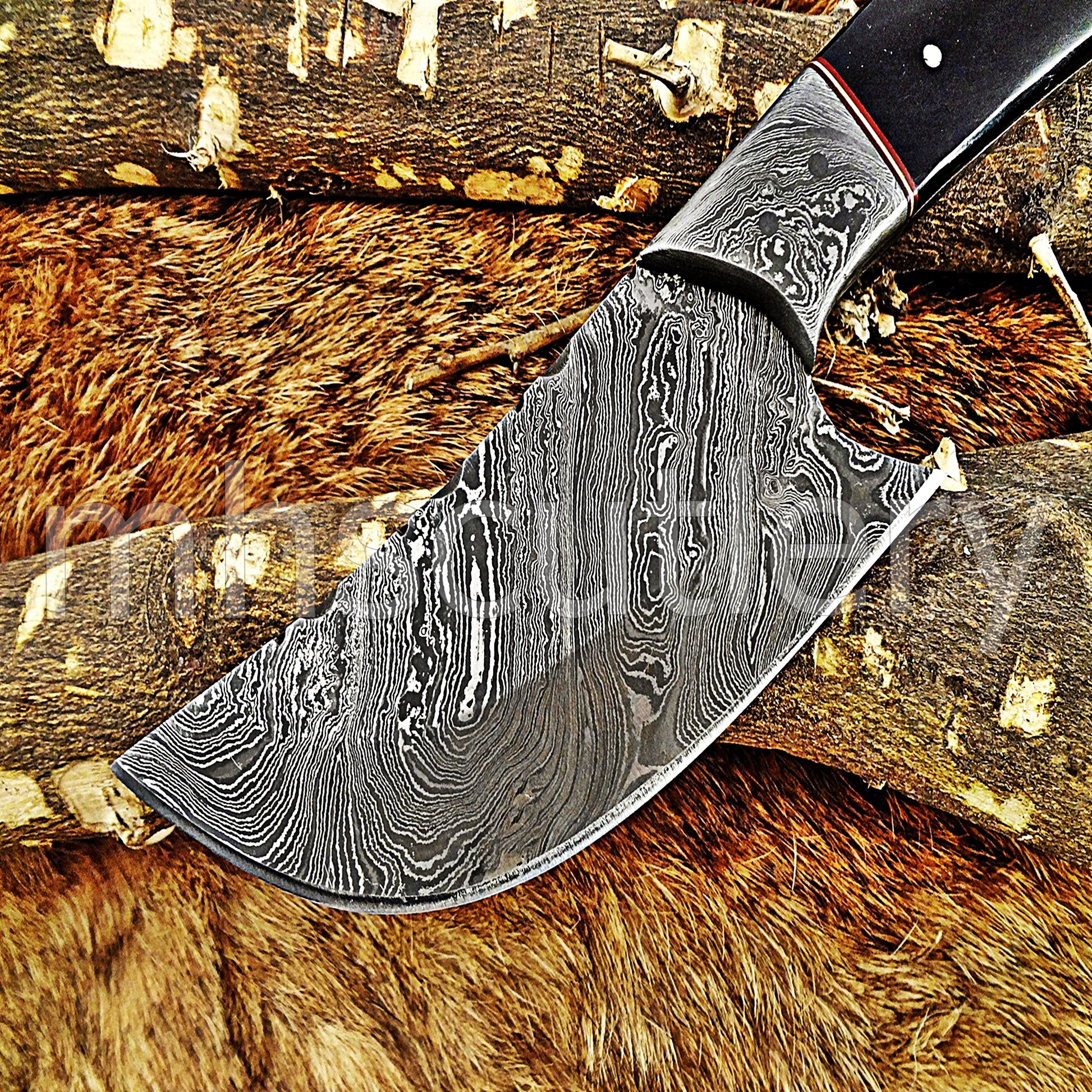 Custom Handmade Damascus Steel Japanese Skinner / Bull Horn | mhscutlery