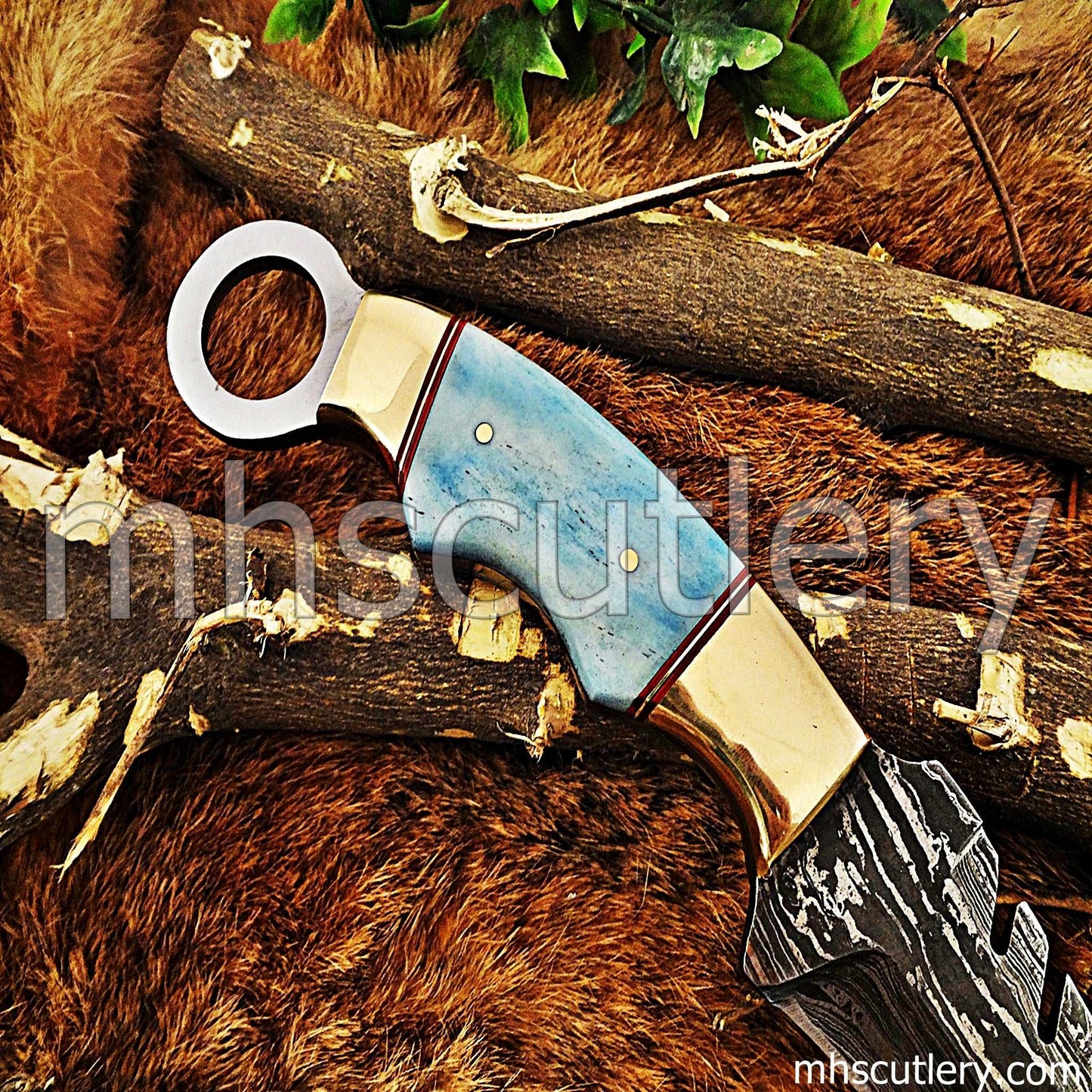 Custom Hand Forged Damascus Steel Karambit | mhscutlery