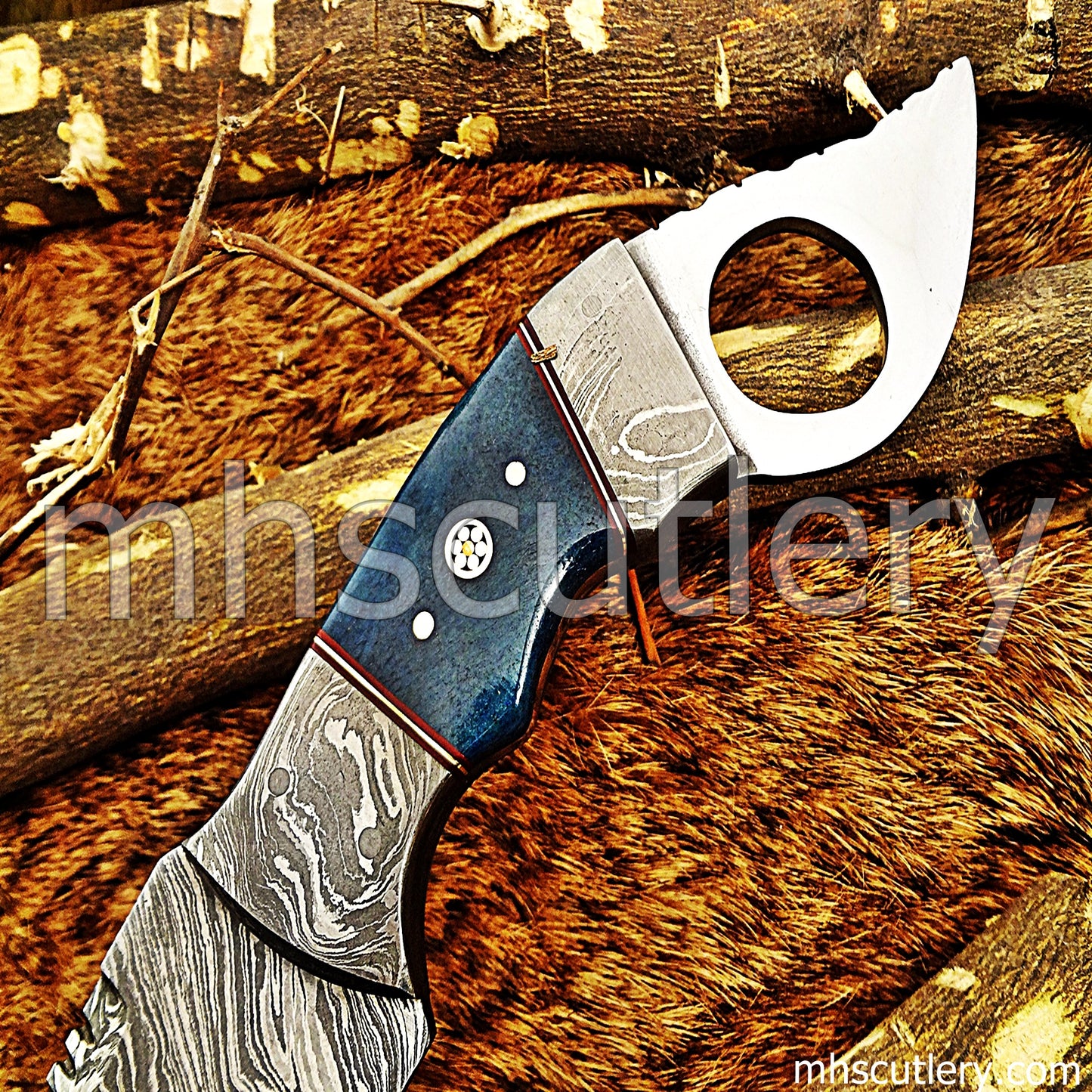 Damascus Karambit Knife | mhscutlery
