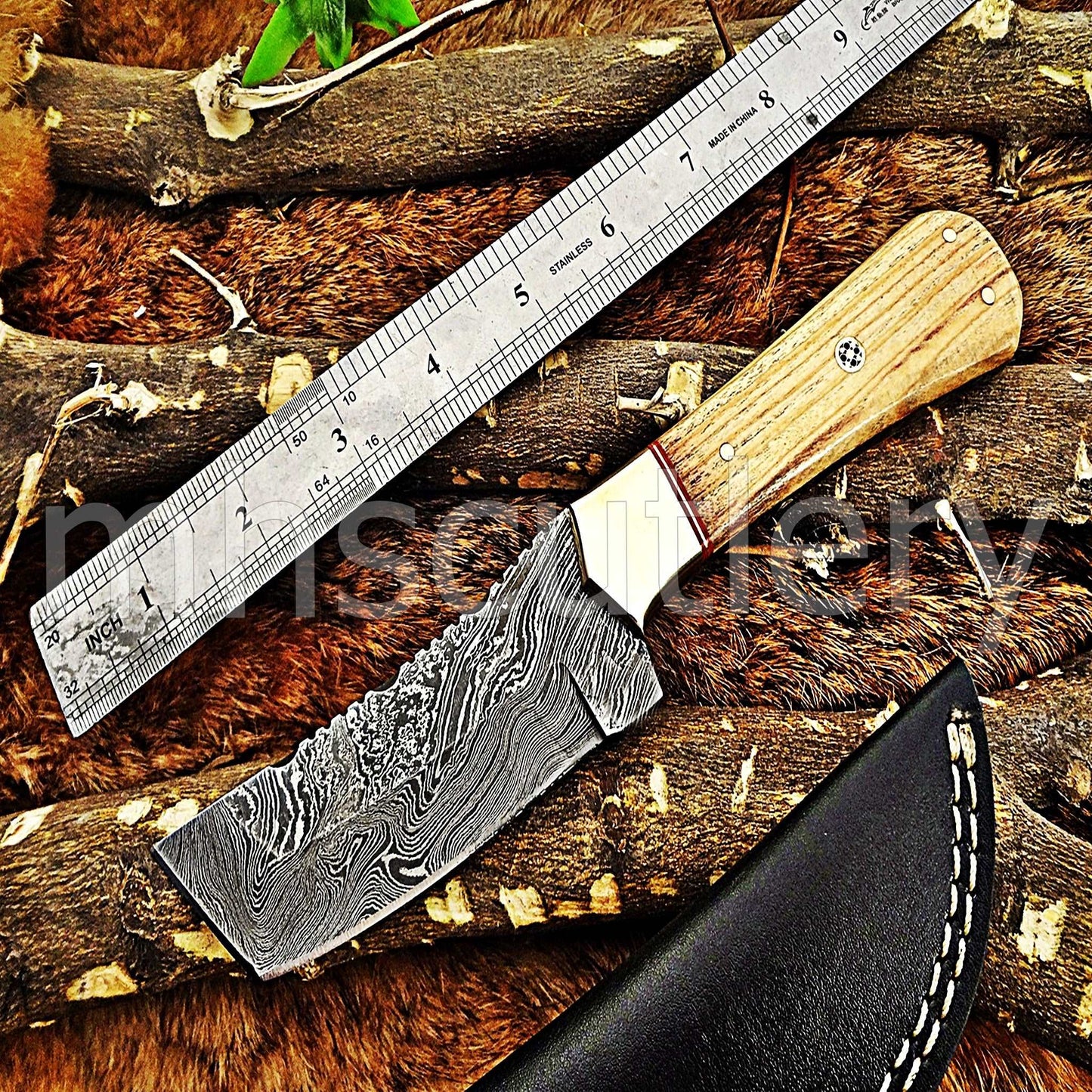 Custom Hand Forged Damascus Steel Koa Tanto | mhscutlery