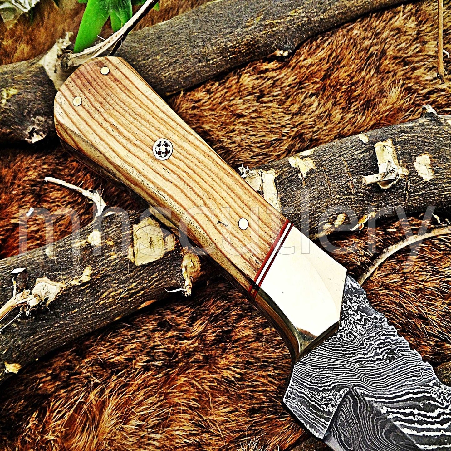Custom Hand Forged Damascus Steel Koa Tanto | mhscutlery