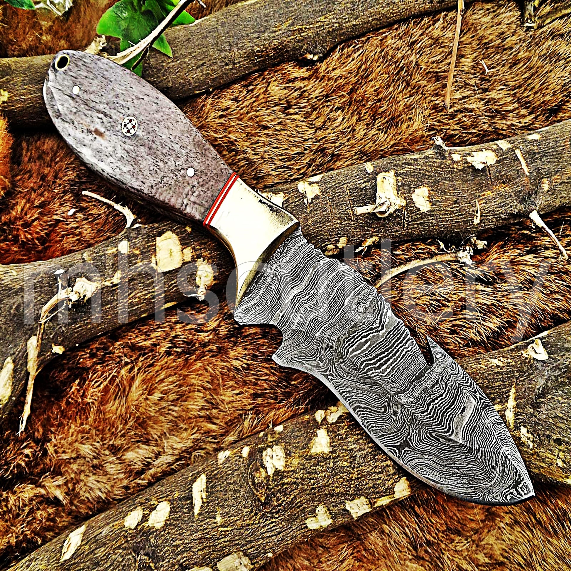 Damascus Steel Fancy Skinning Knife | mhscutlery