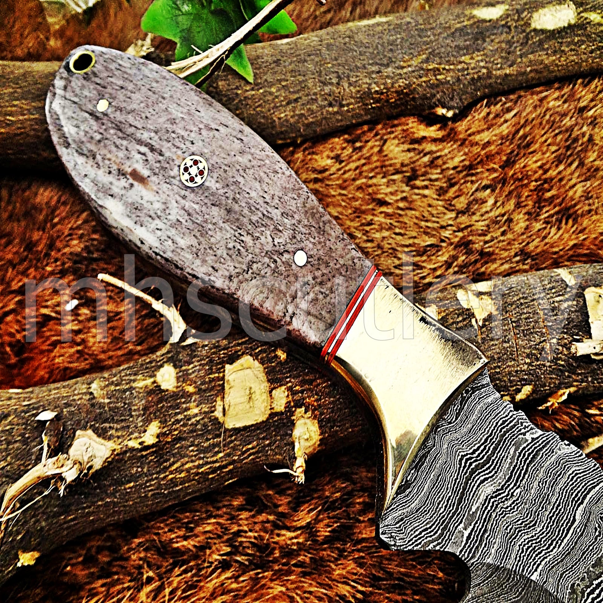 Damascus Steel Fancy Skinning Knife | mhscutlery