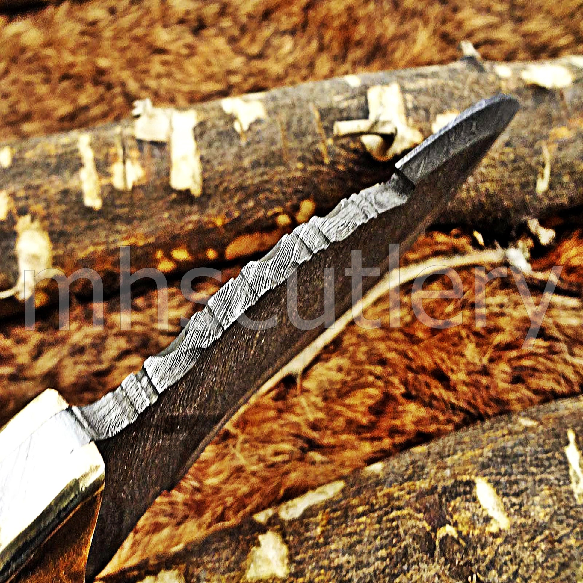 Damascus Steel Fancy Skinning Knife | mhscutlery