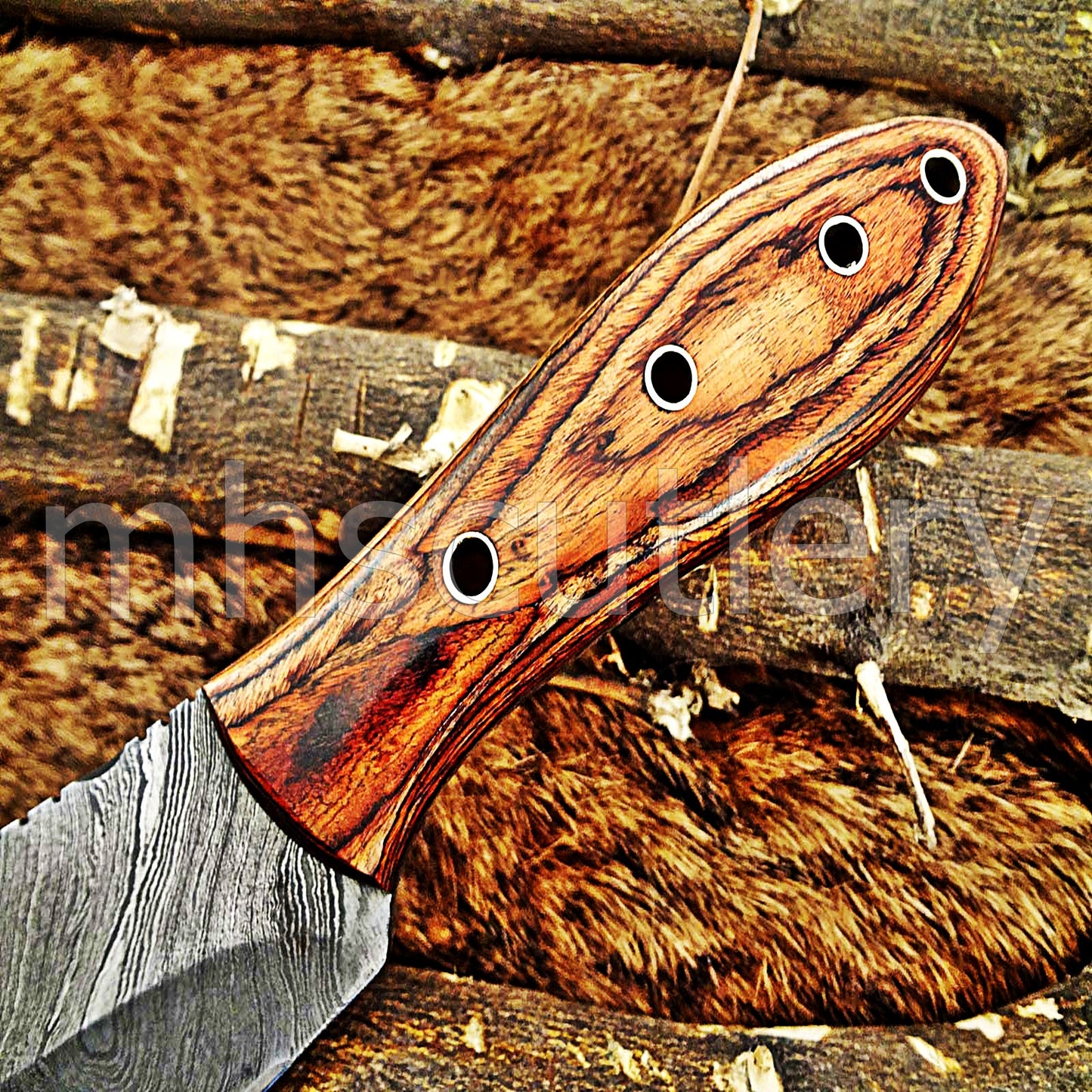 Handmade Damascus Steel Hunting Skinner Knife | mhscutlery