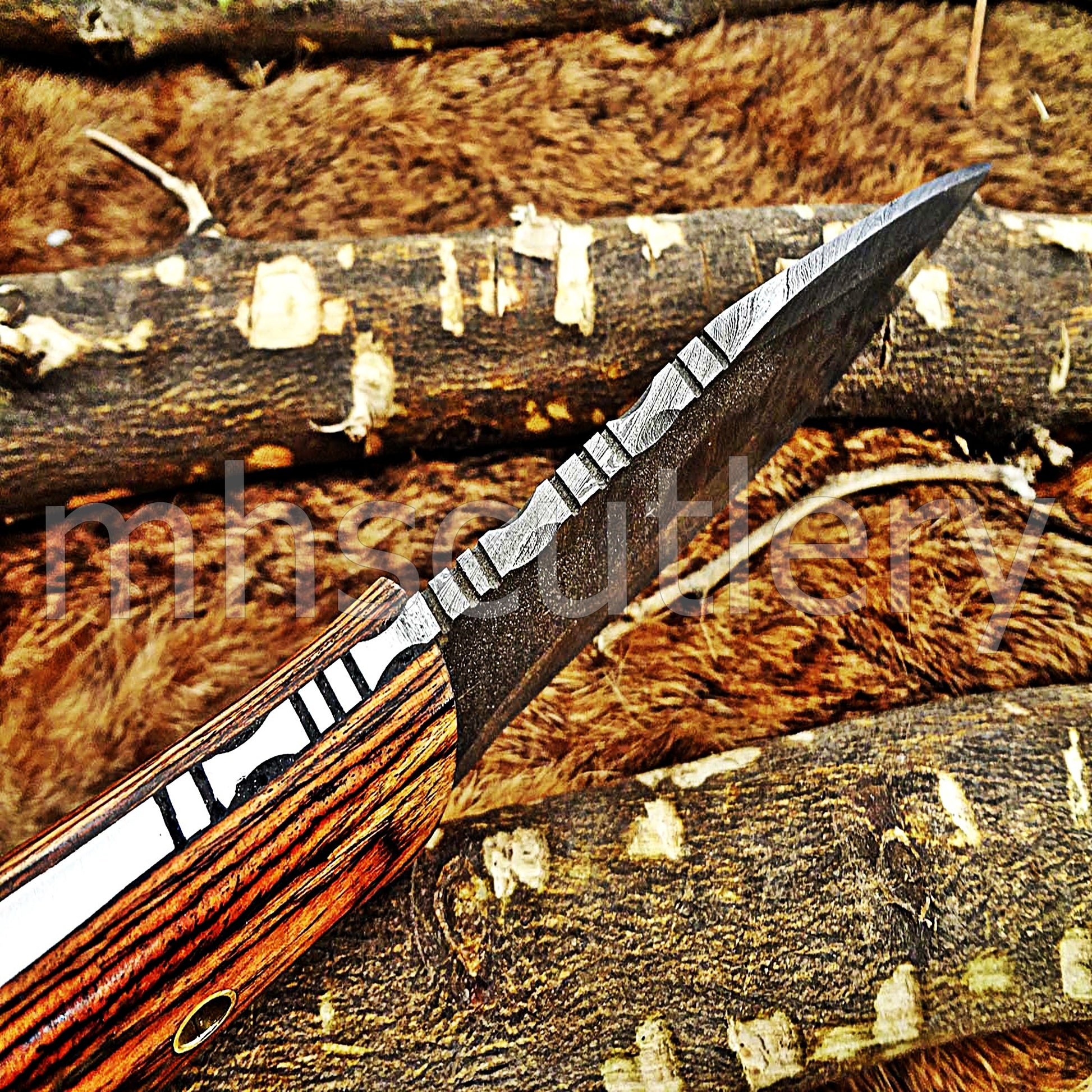 Handmade Damascus Steel Hunting Skinner Knife | mhscutlery