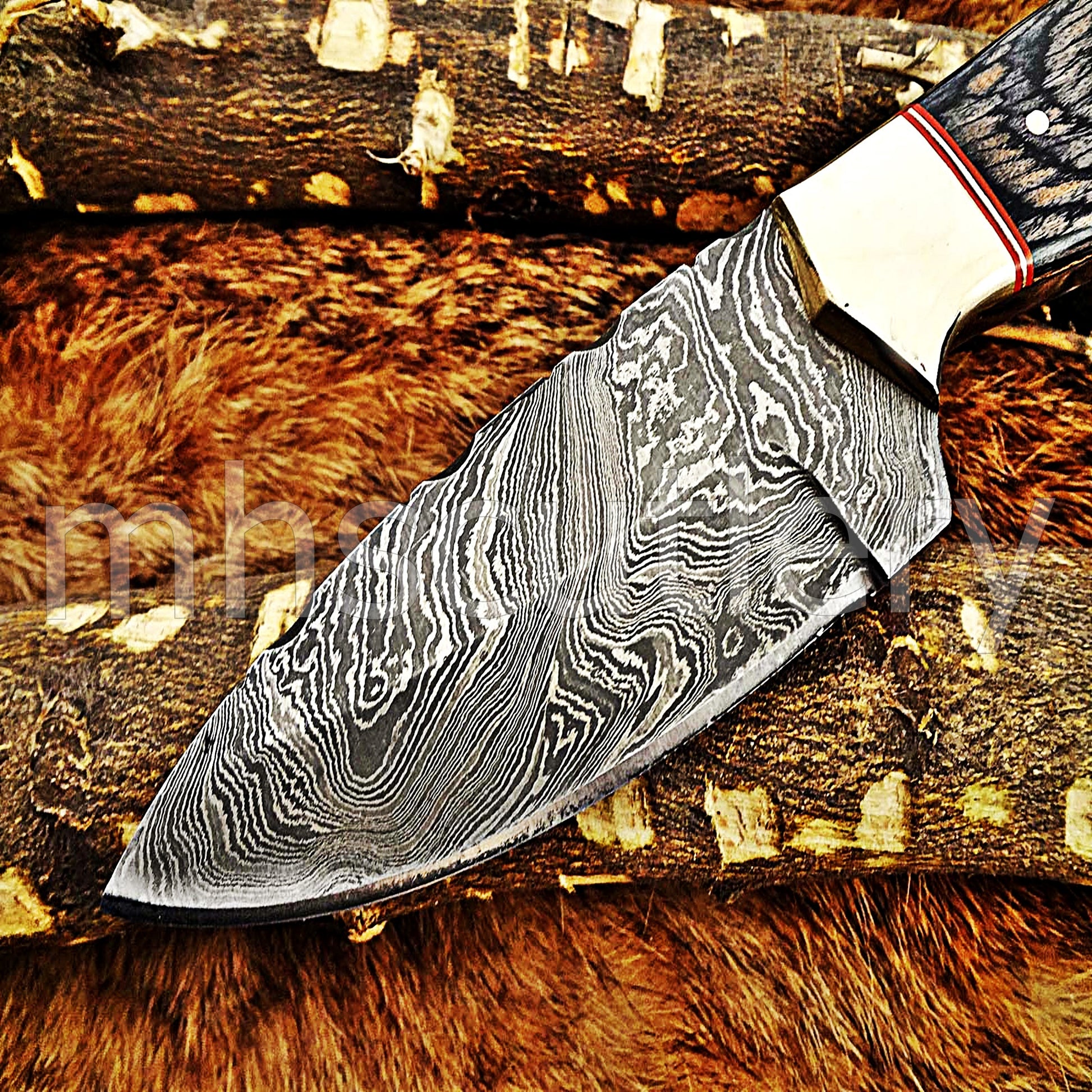 Handmade Damascus Steel Hunting Skinner Knife | mhscutlery