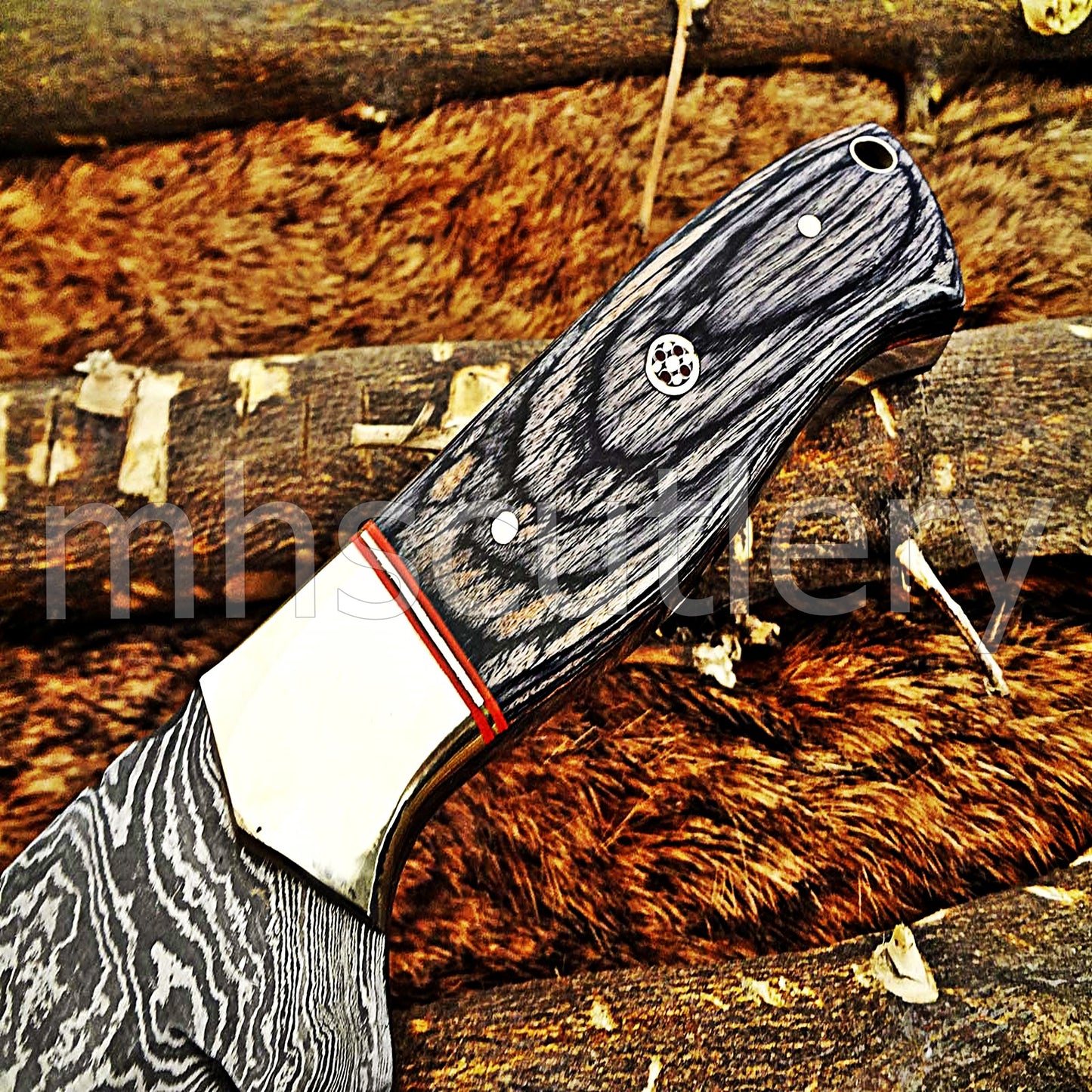 Handmade Damascus Steel Hunting Skinner Knife | mhscutlery