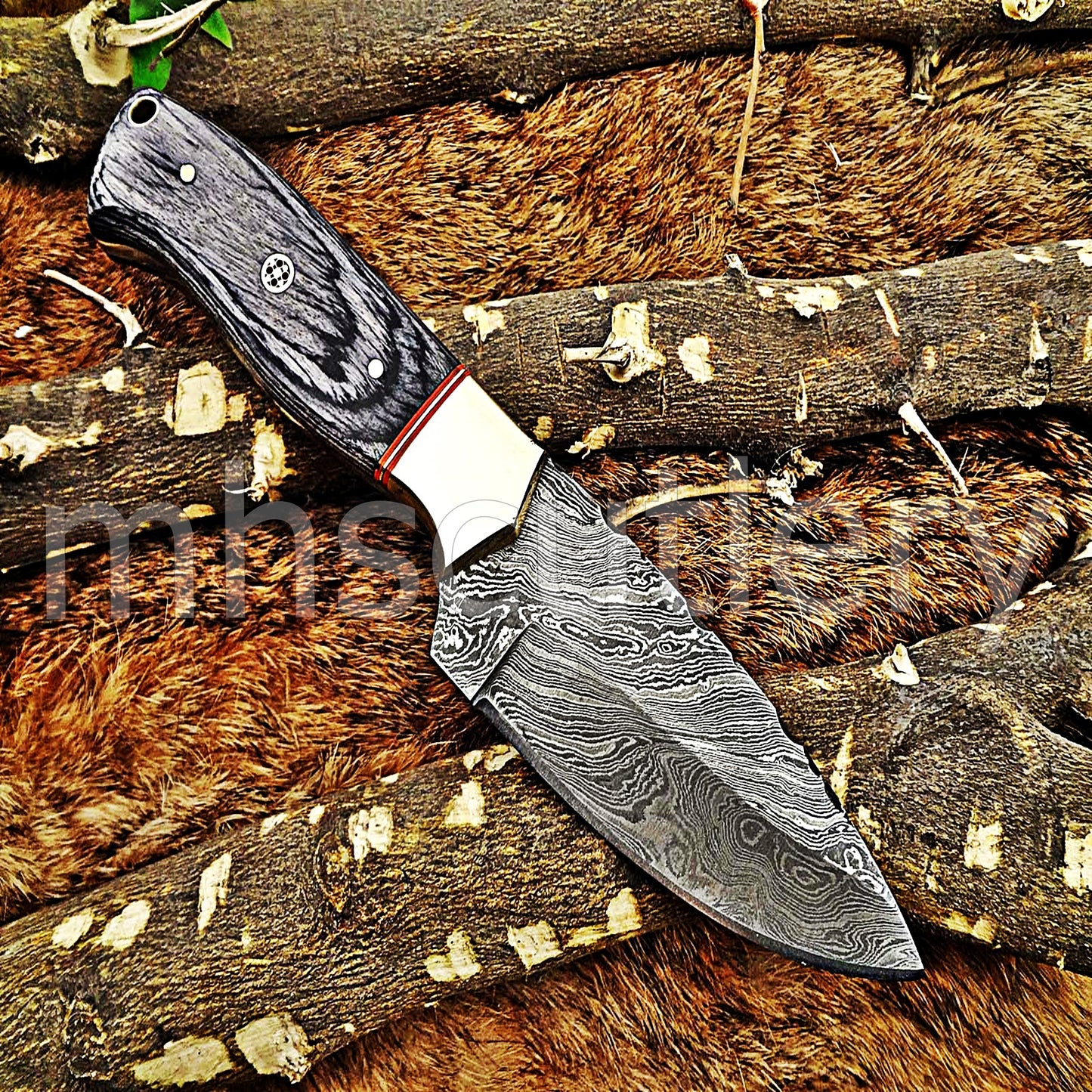 Handmade Damascus Steel Hunting Skinner Knife | mhscutlery