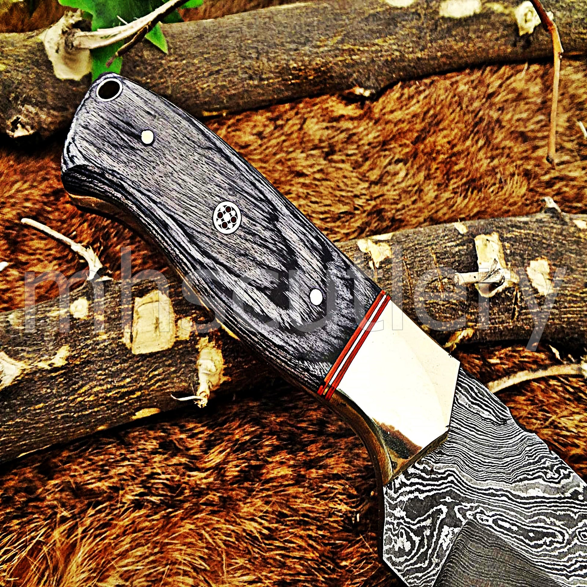Handmade Damascus Steel Hunting Skinner Knife | mhscutlery