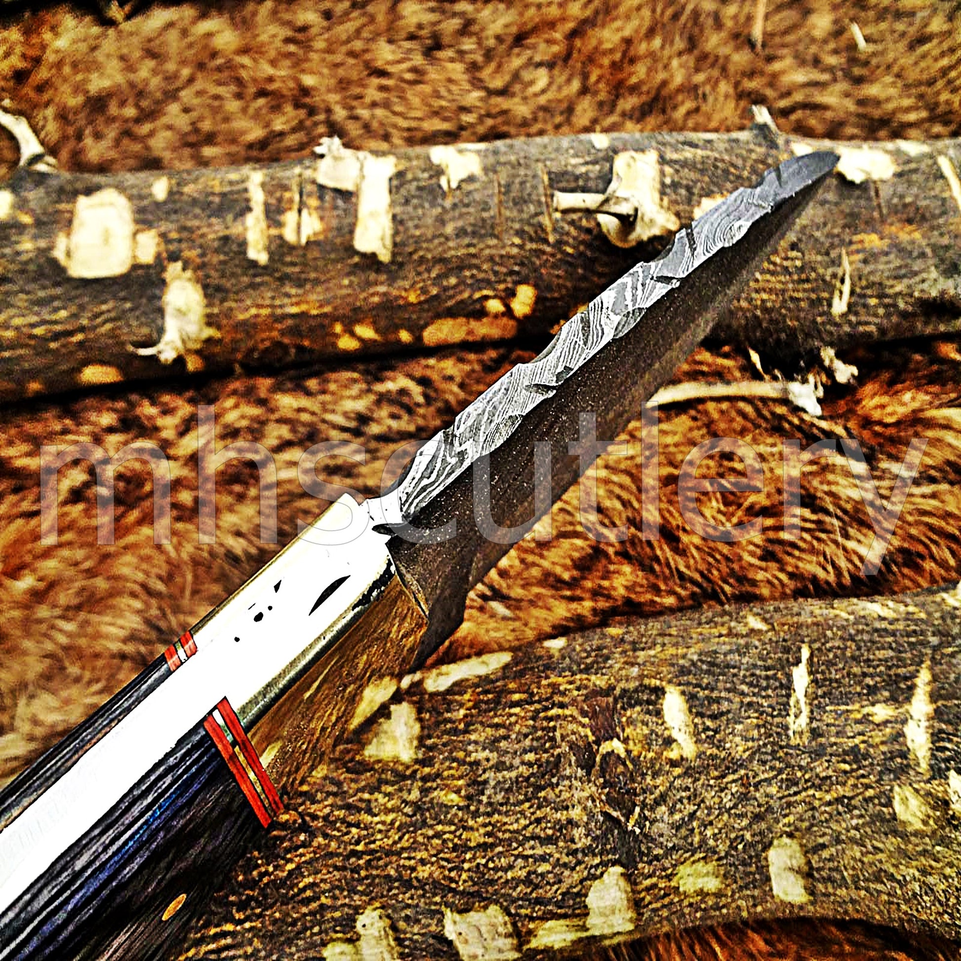 Handmade Damascus Steel Hunting Skinner Knife | mhscutlery